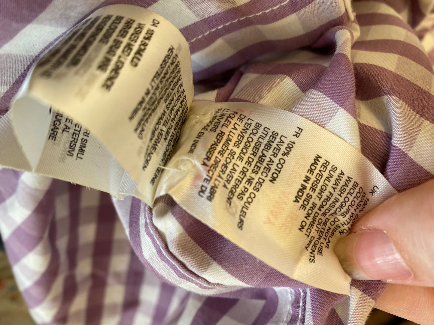 White Stuff Purple Checked Shirt Size Large