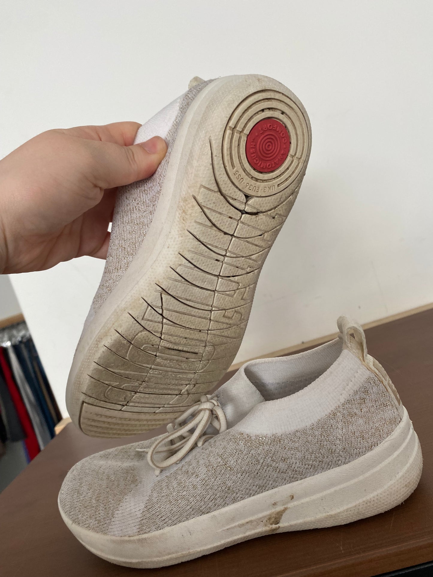 Fitflop Uberknit Blush Pink Knit Trainers Size 3