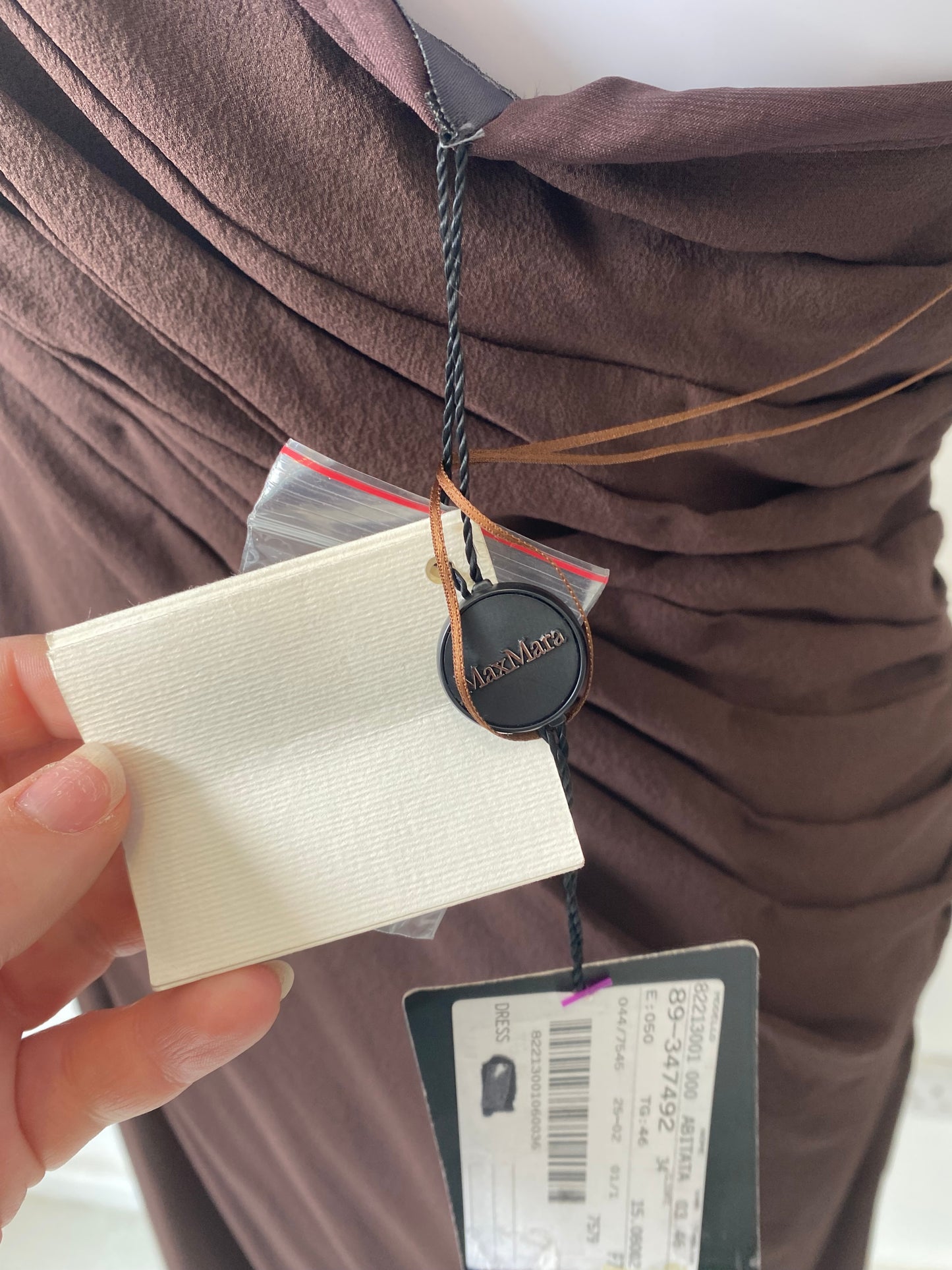 Max Mara Brown One Shoulder Dress Size 14