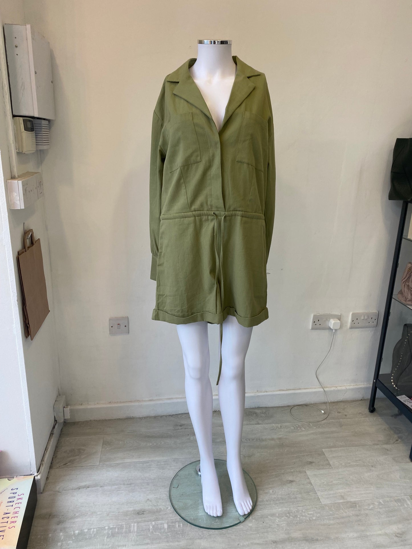 Pretty Lavish Khaki Playsuit Size 8-12