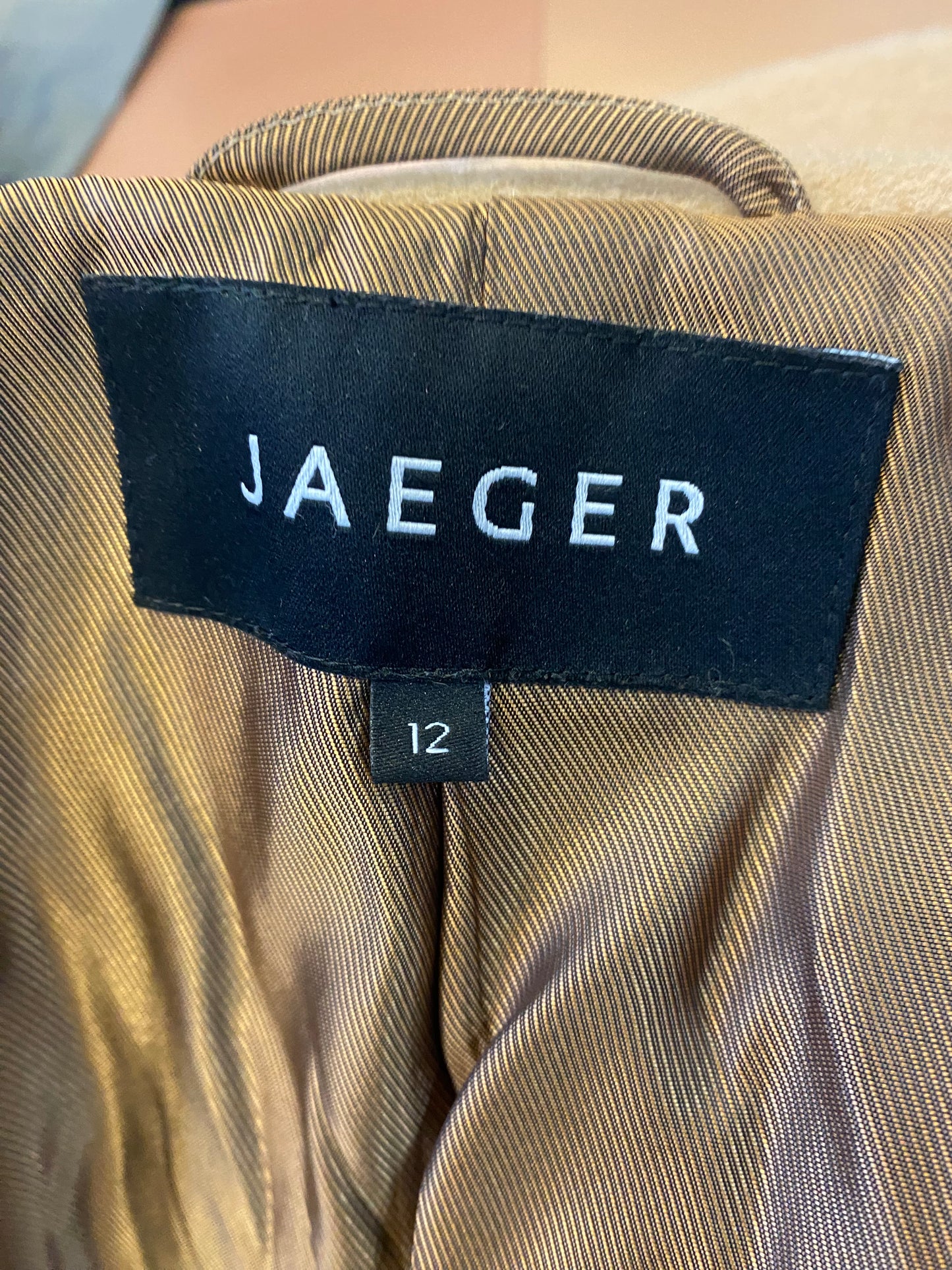 Jaeger Camel Wool Coat Size 12