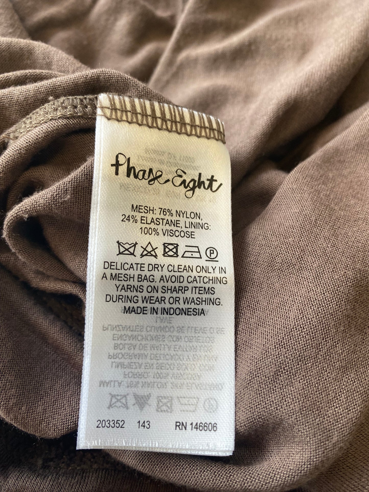 Phase Eight Brown and Cream Appliqué Dress Size 10