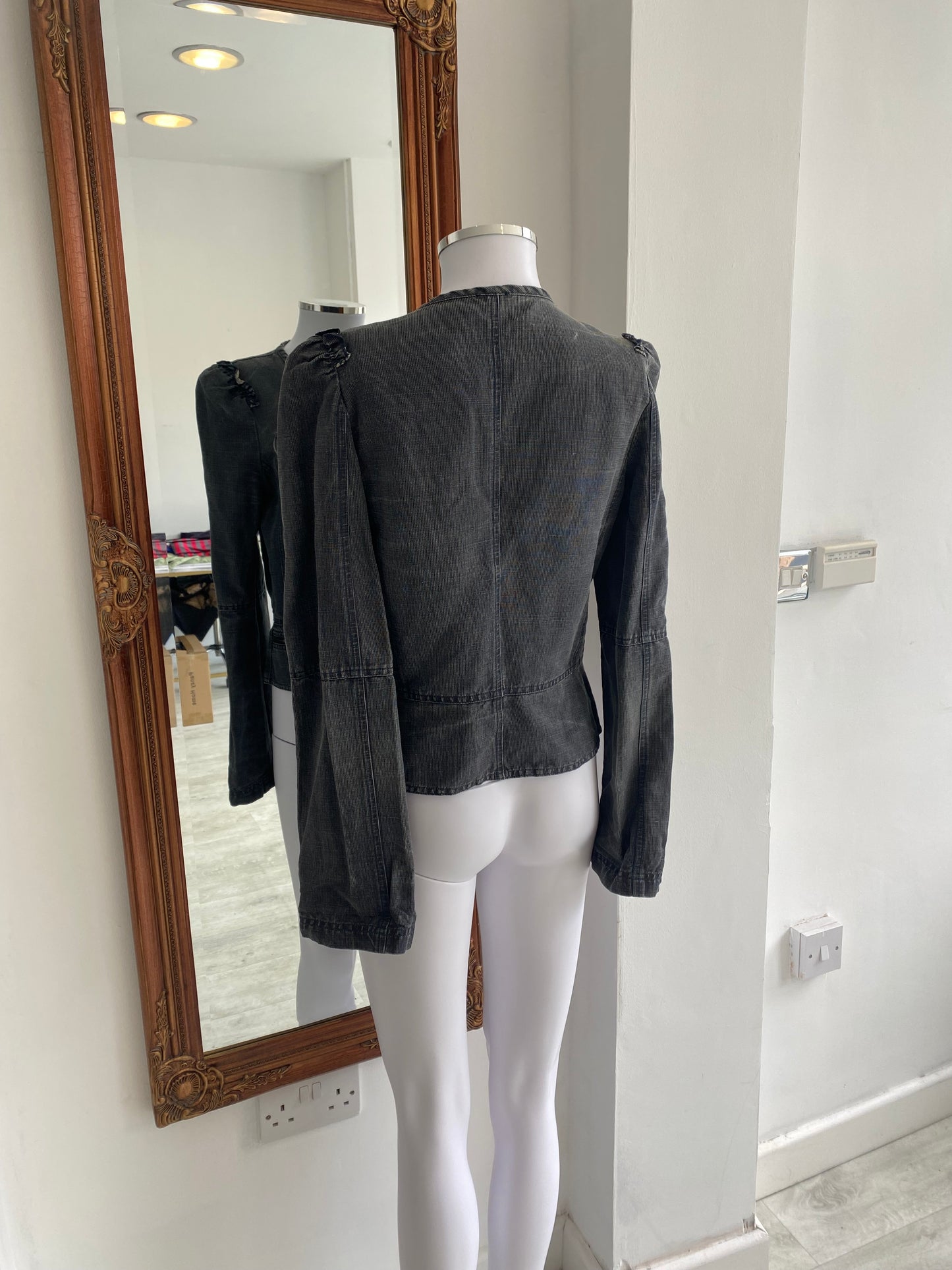 Joseph Linen Denim Style Zip Up Jacket Size 8