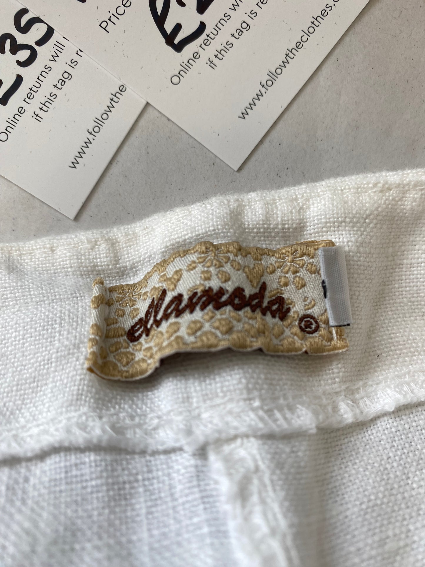 Ellamoda White Linen Top Size 12-14