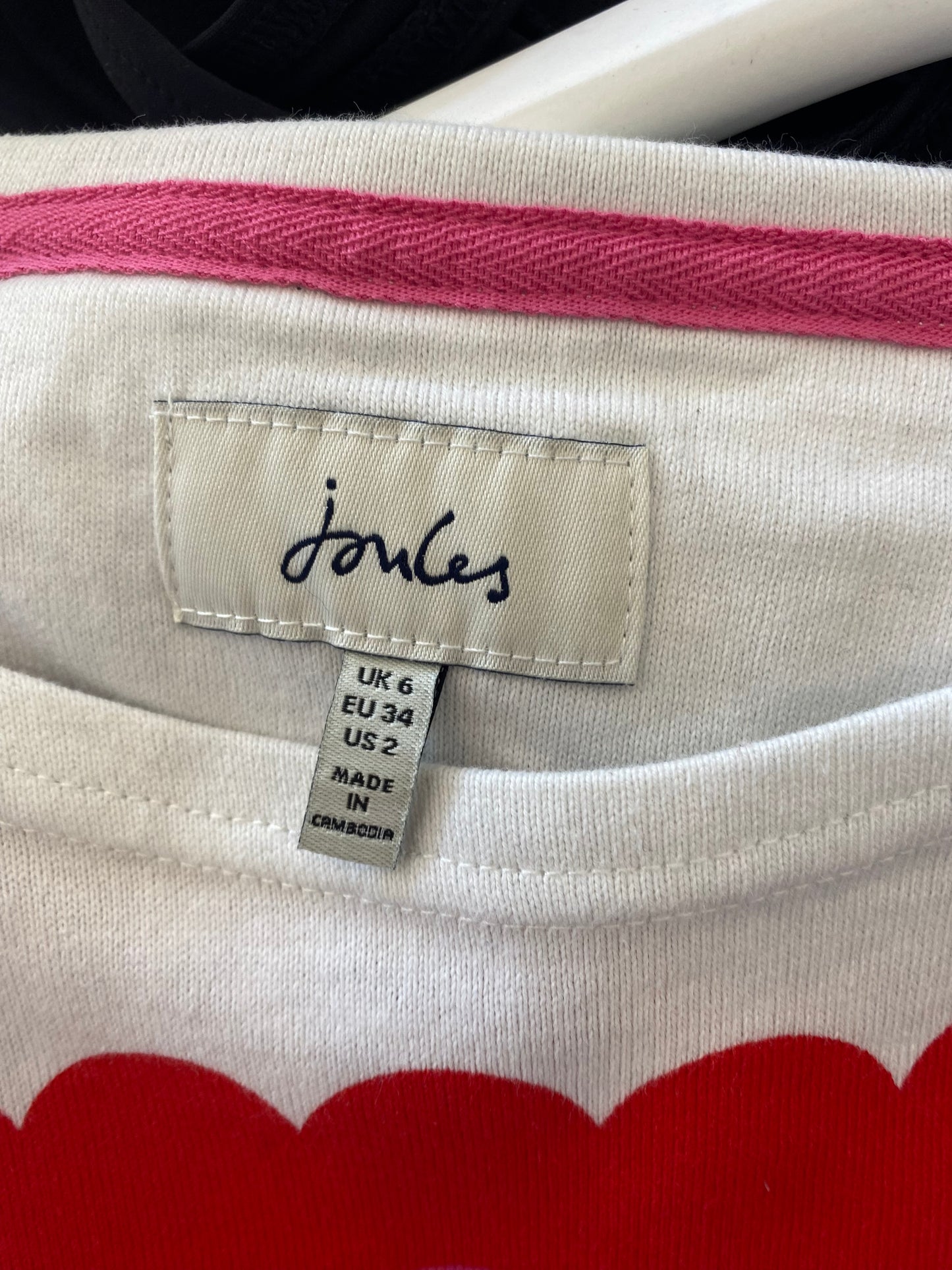 Joules Scalloped Rainbow Print Top Size 8