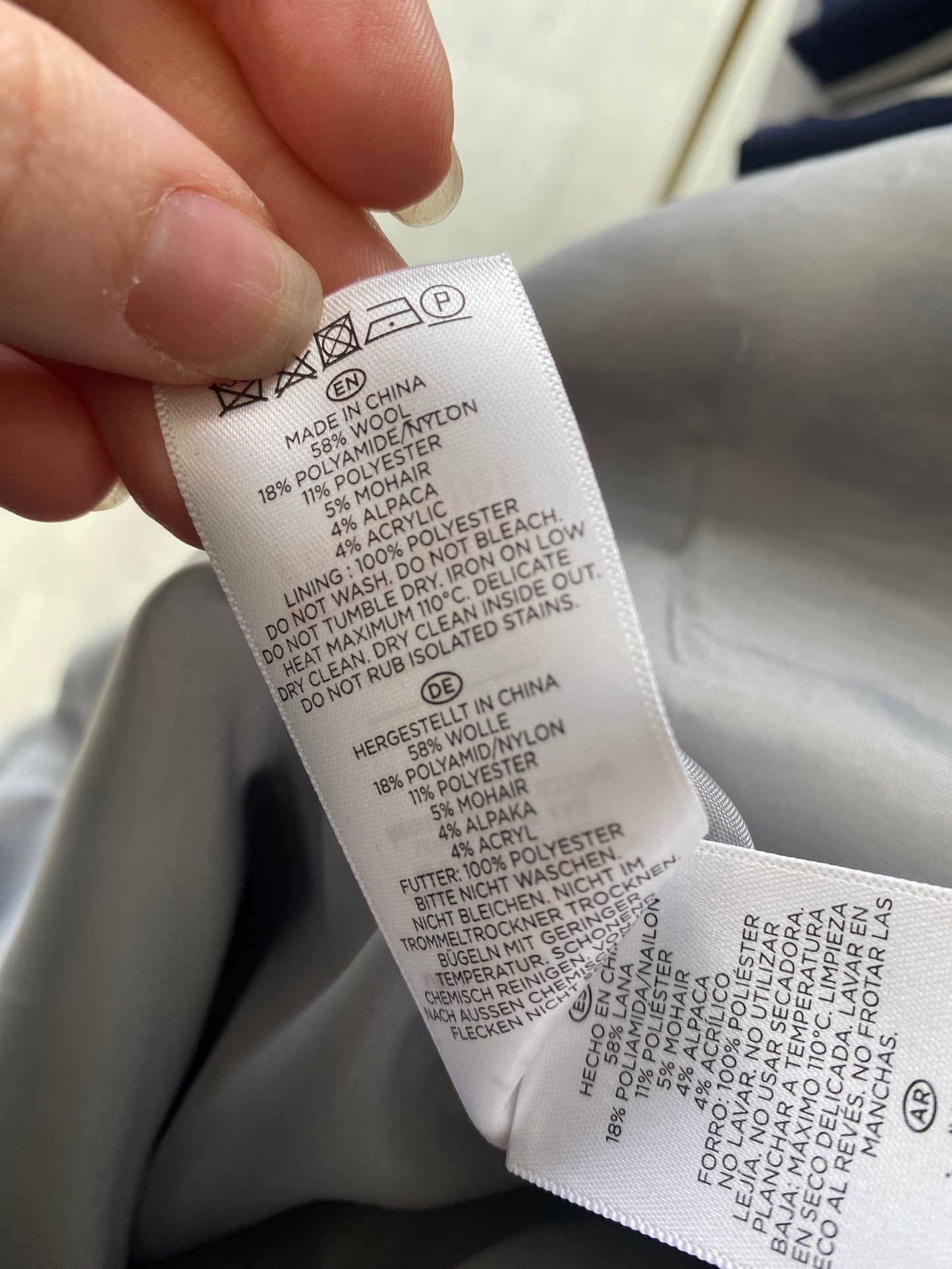 Hobbs Grey Checked Wool Blend Dress Size 12