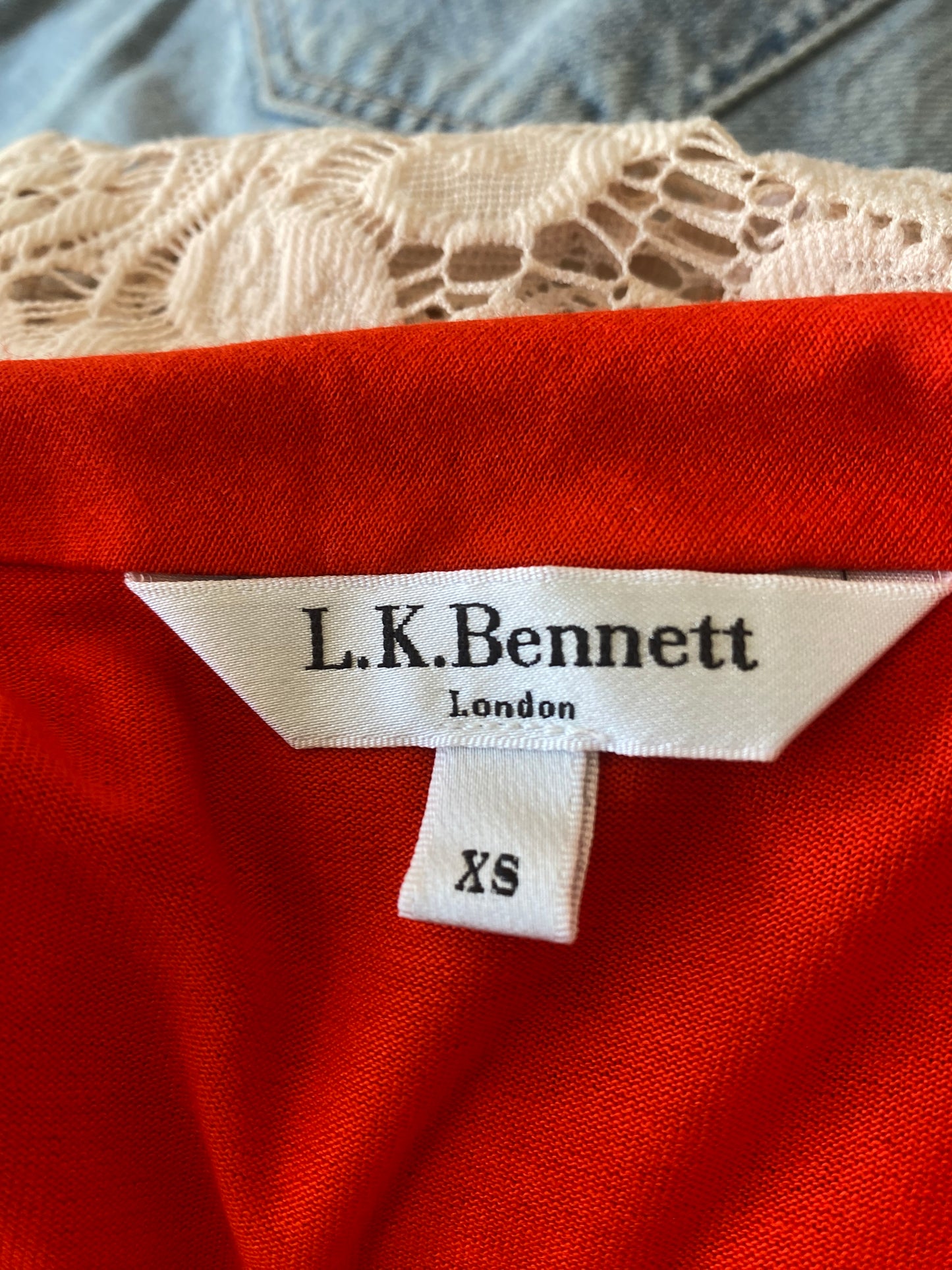 LK Bennett burnt orange top size 8-10
