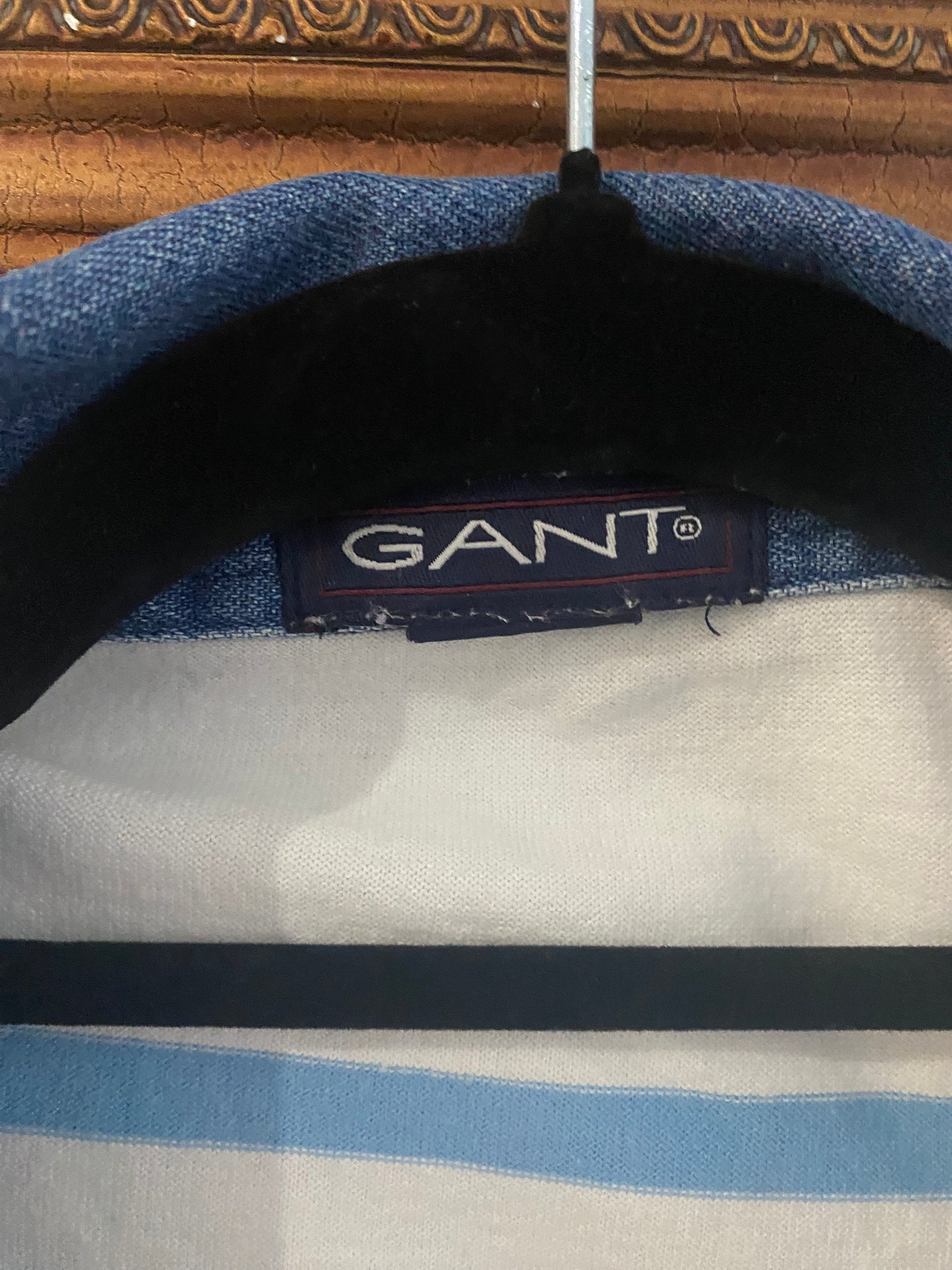 Gant White Striped Polo Shirt Size XL