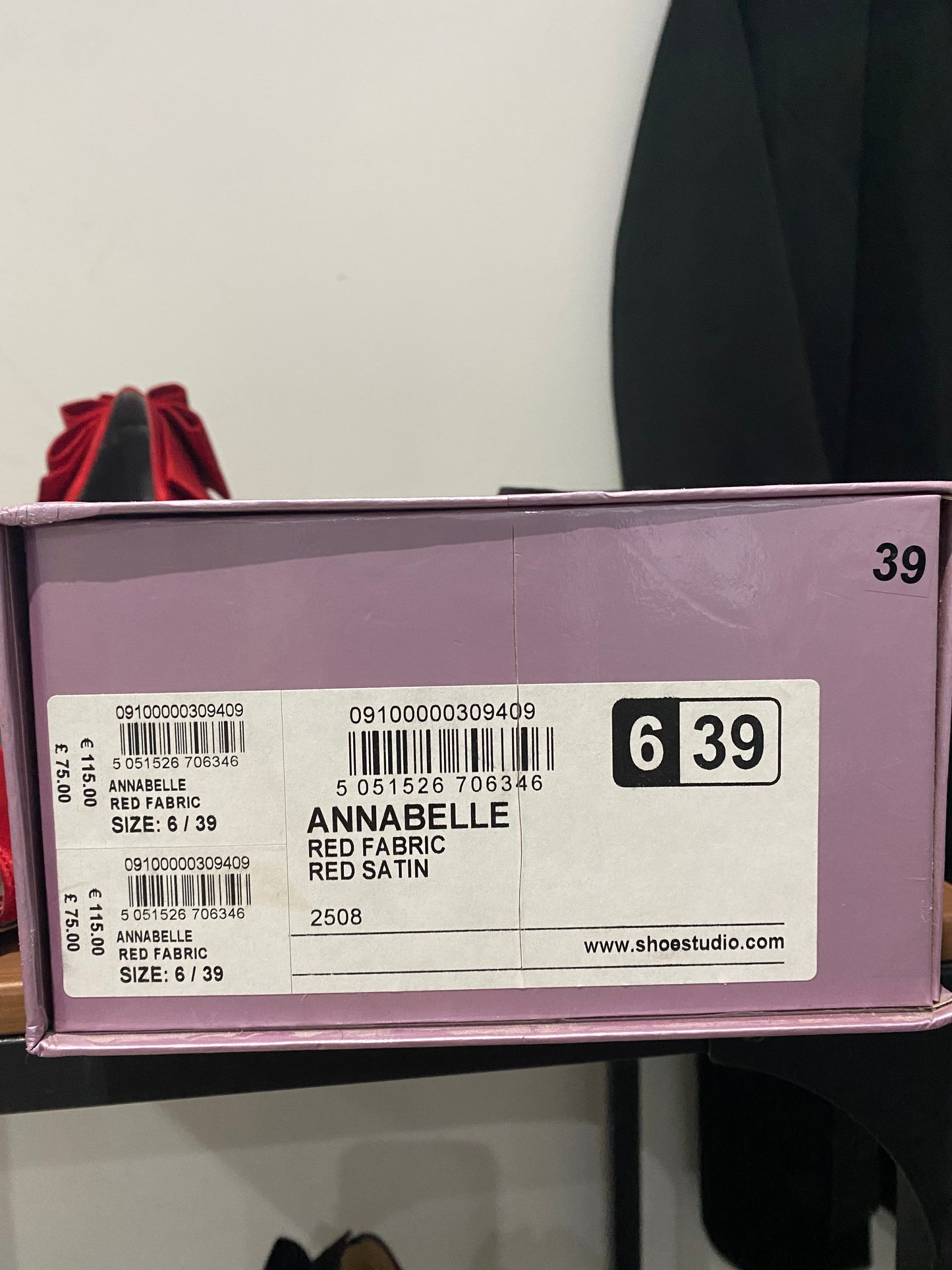 Coast Red Satin Heels with Bow Backs Size 6 with dustbag and box