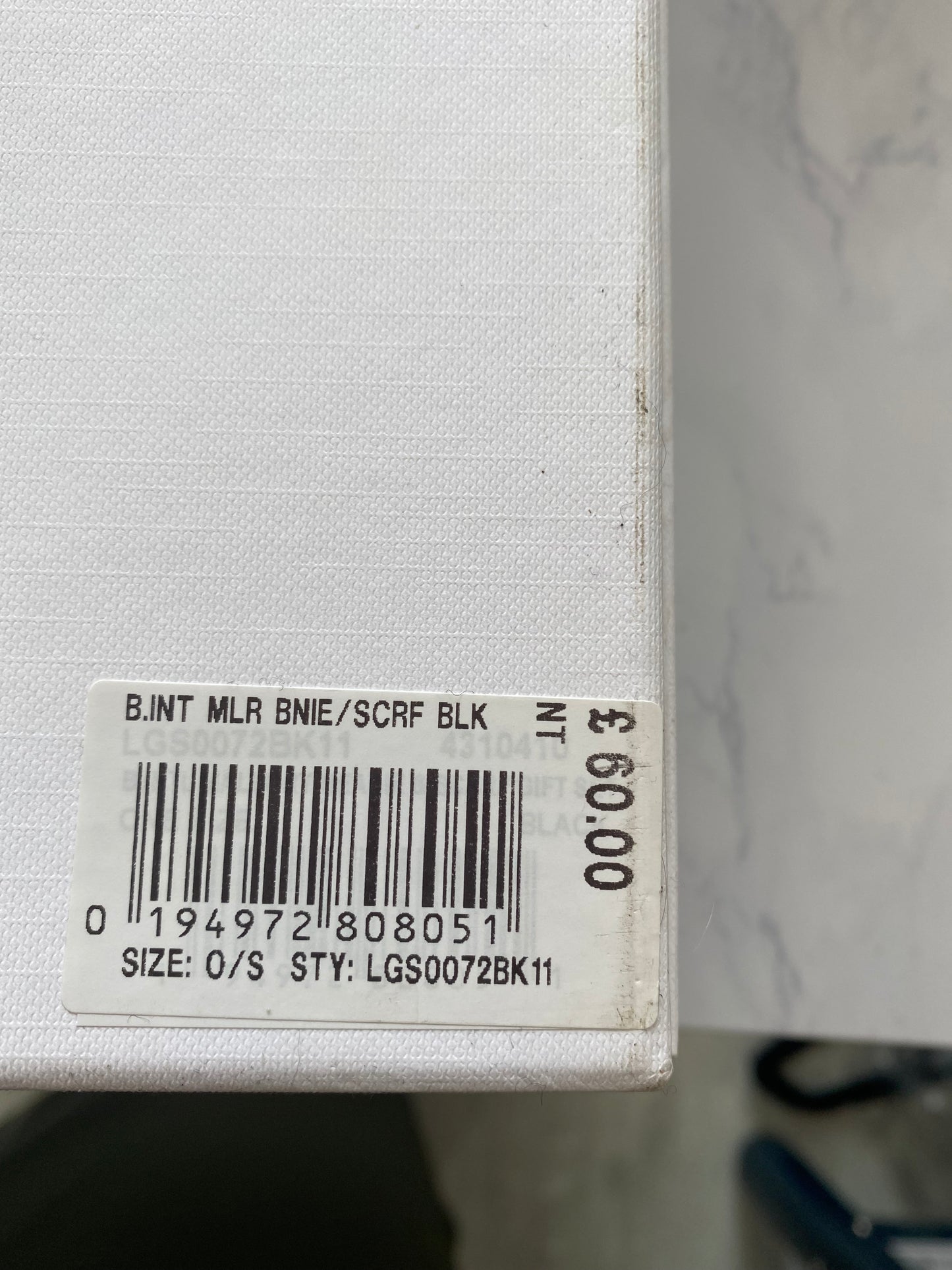 Barbour Black Bobble Hat and Scarf Set New in Box