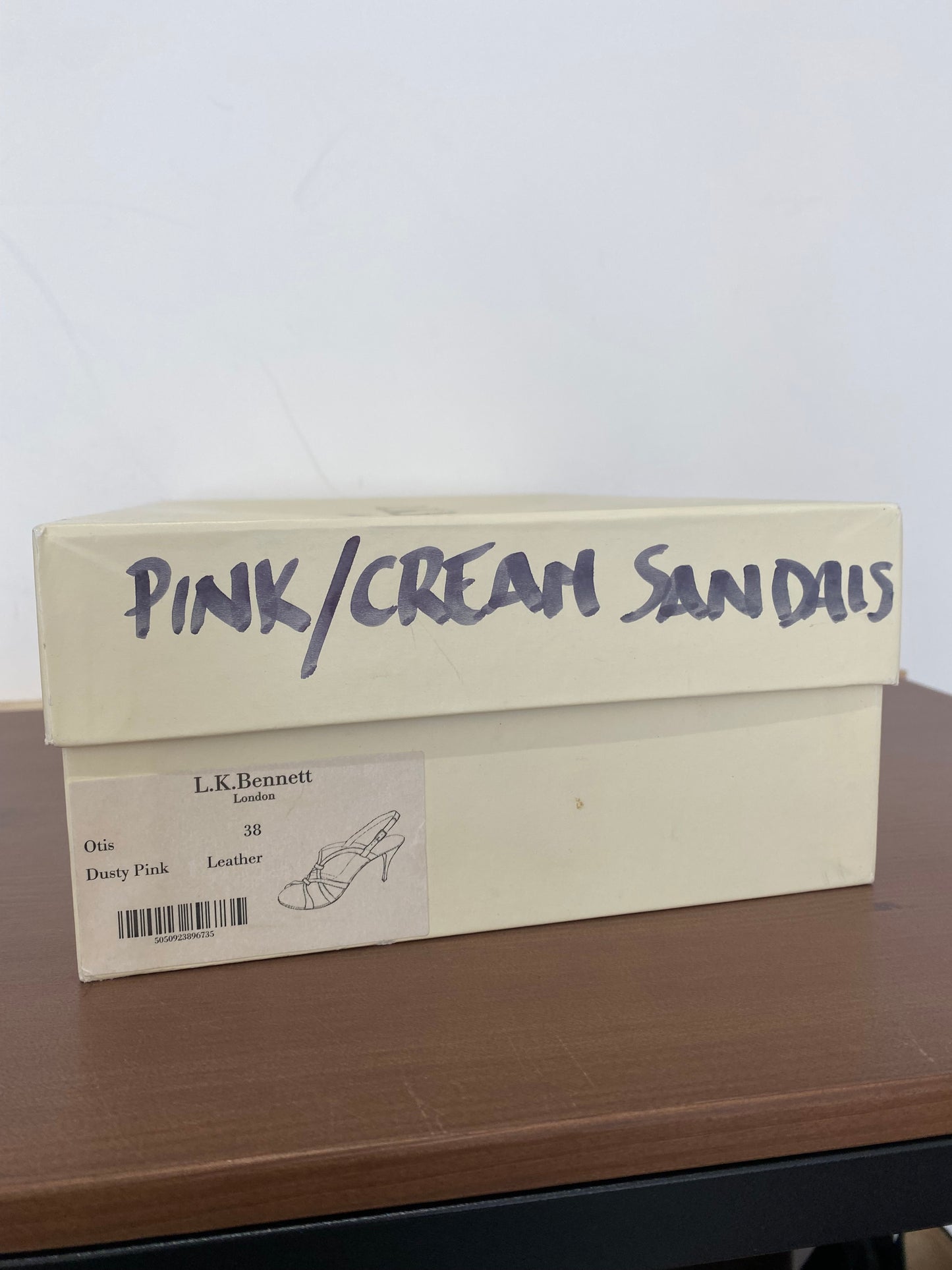 LK Bennett Pink Beige Otis Sandals Size 5