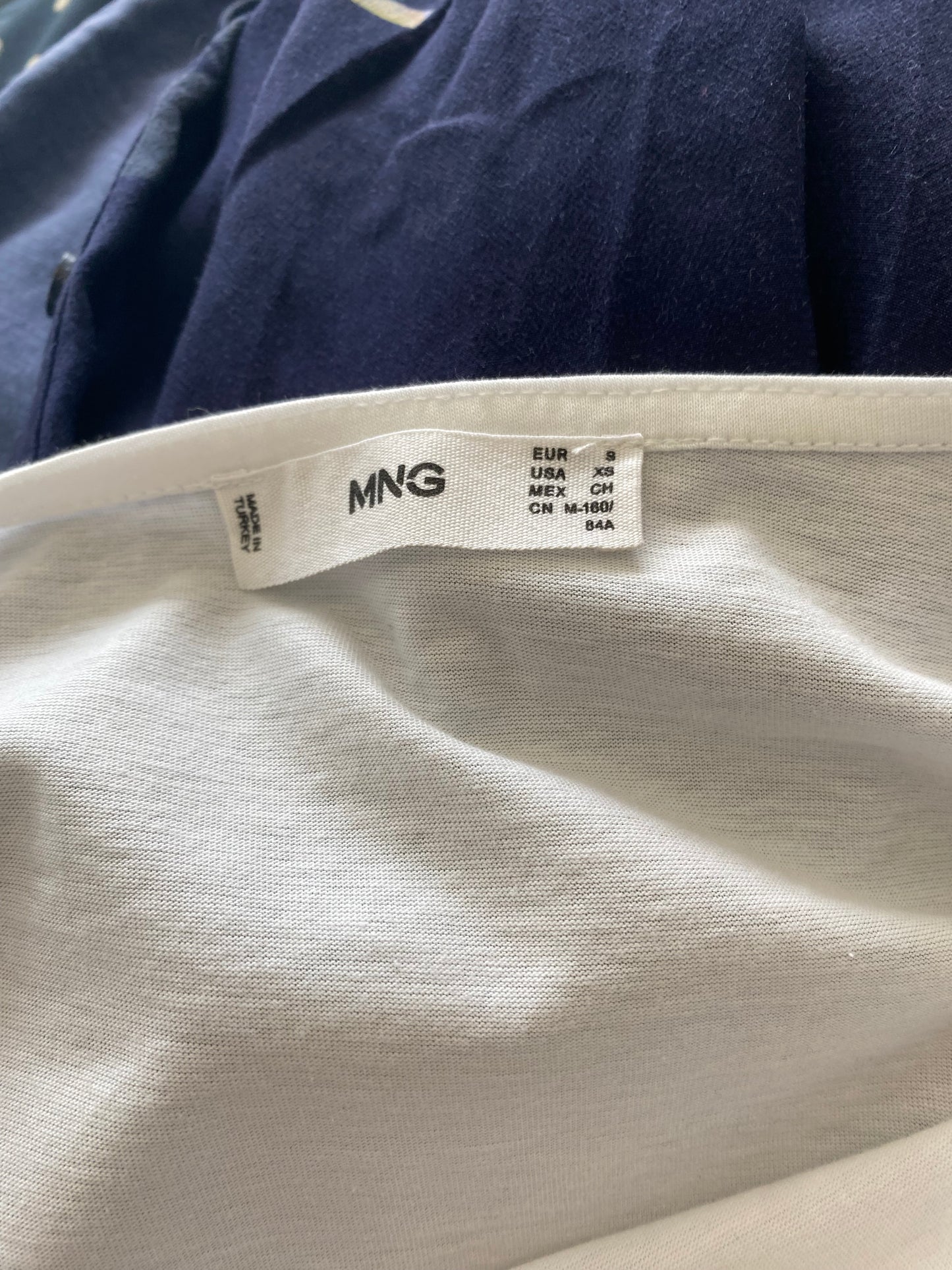 Mango White Top with Sheer Sleeves Size 8-10