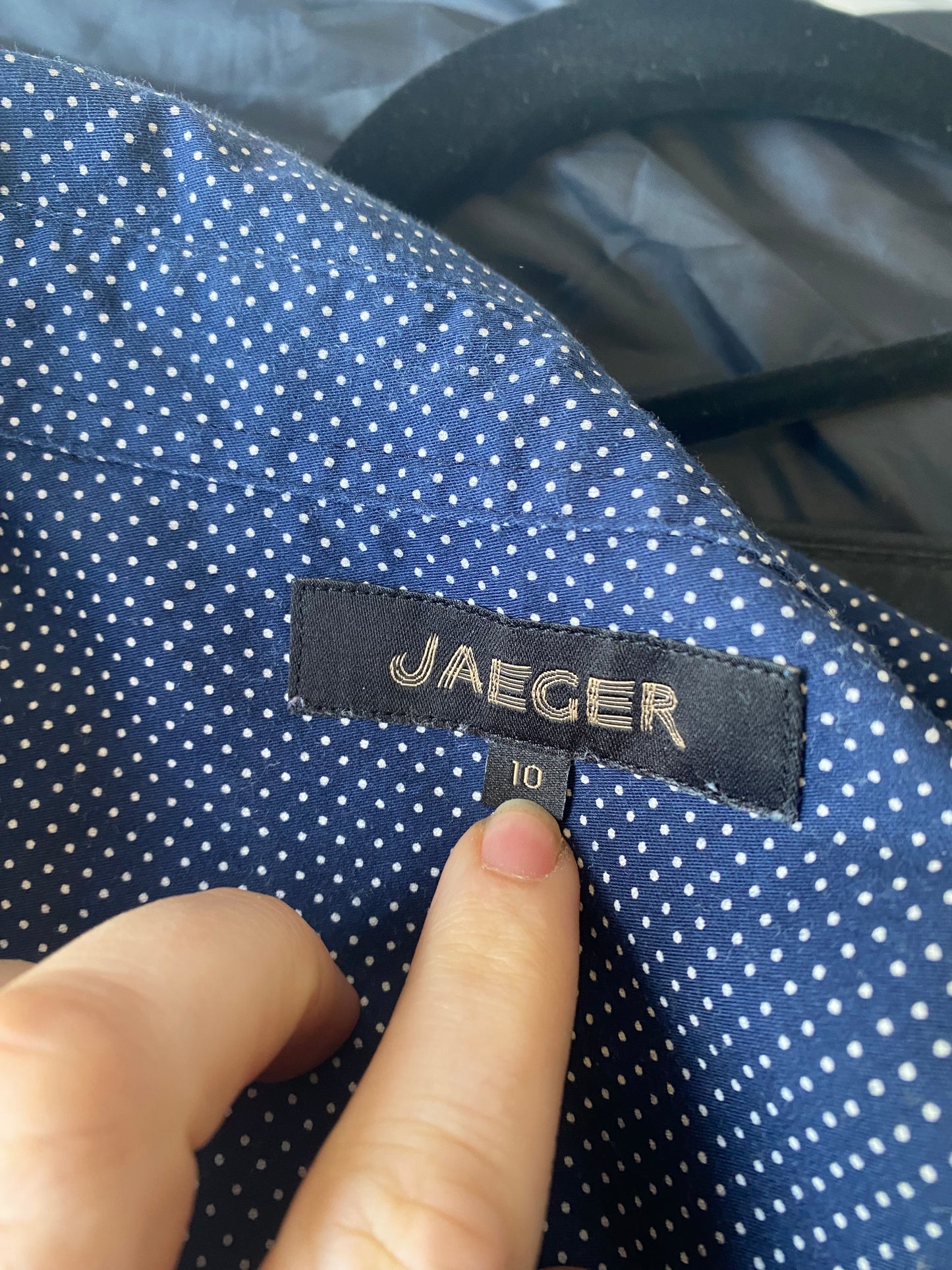 Jaeger Blue Spotted Shirt Size 10