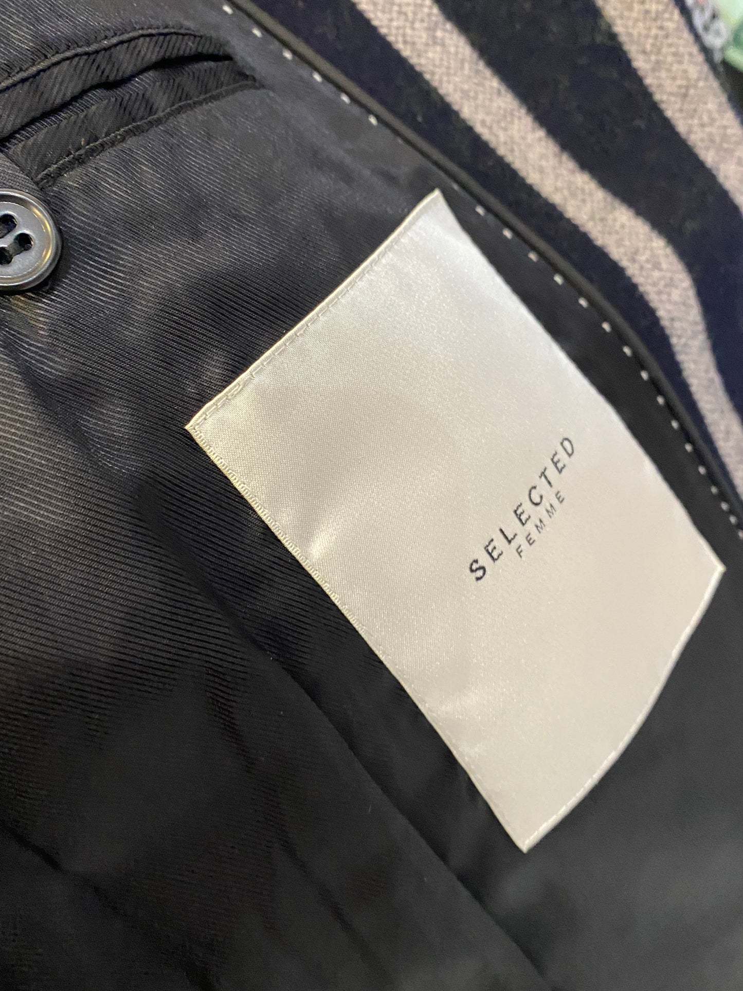 Selected Femme Striped Coat Size 8