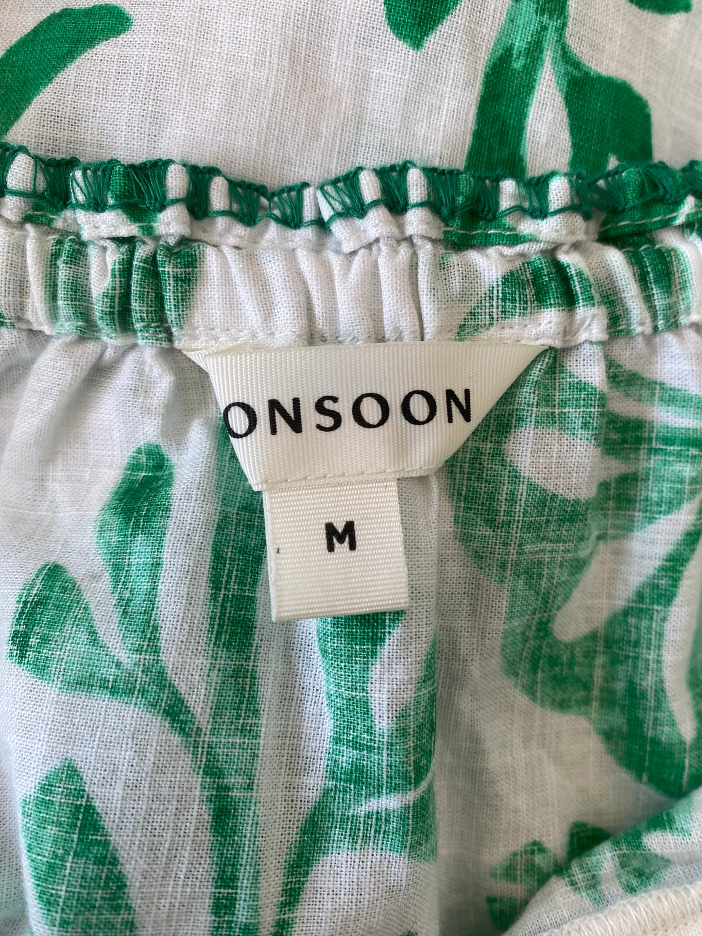 Monsoon Leaf Print Top Size Medium 12-14