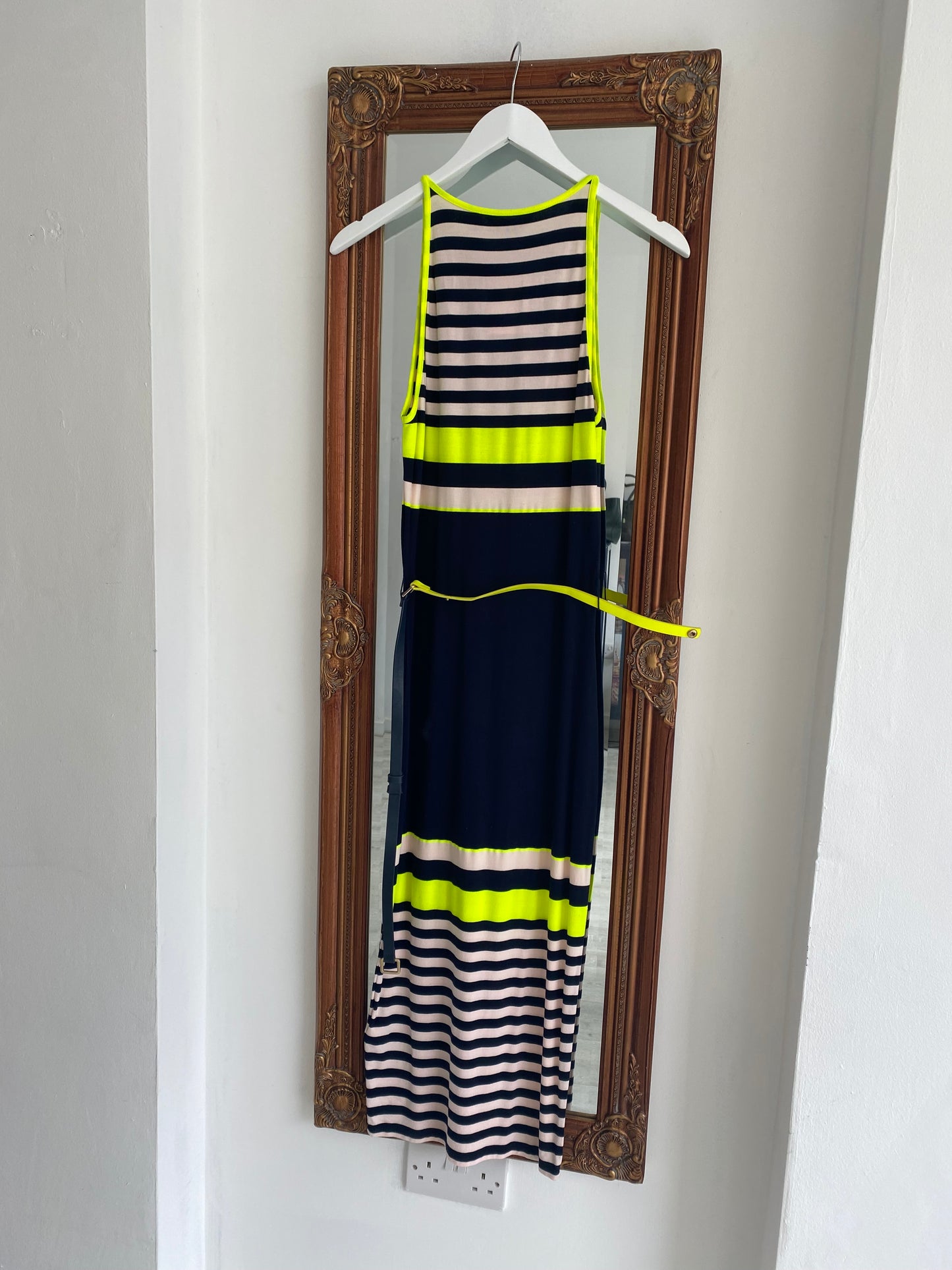 Ted Baker Belted Striped Maxi Dress Size 8