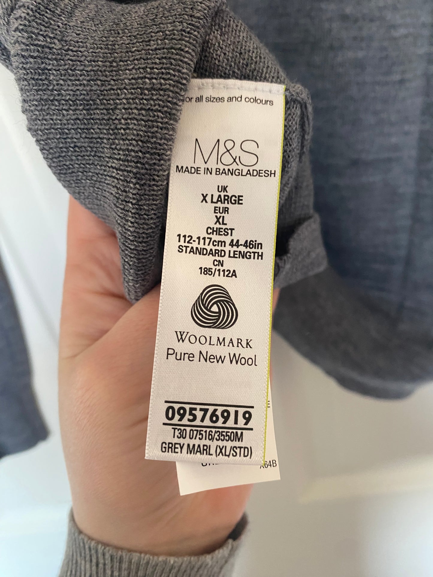 Marks and Spencer 100% Merino Wool Grey Jumper