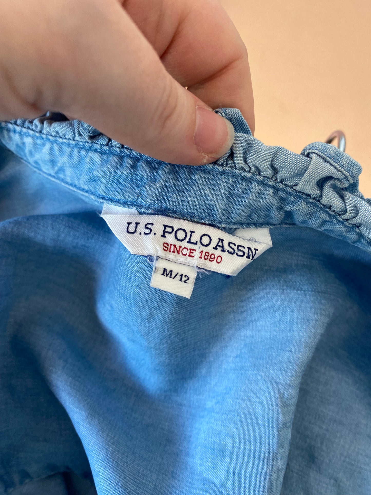 US Polo Assn Blue Shirt Size 12
