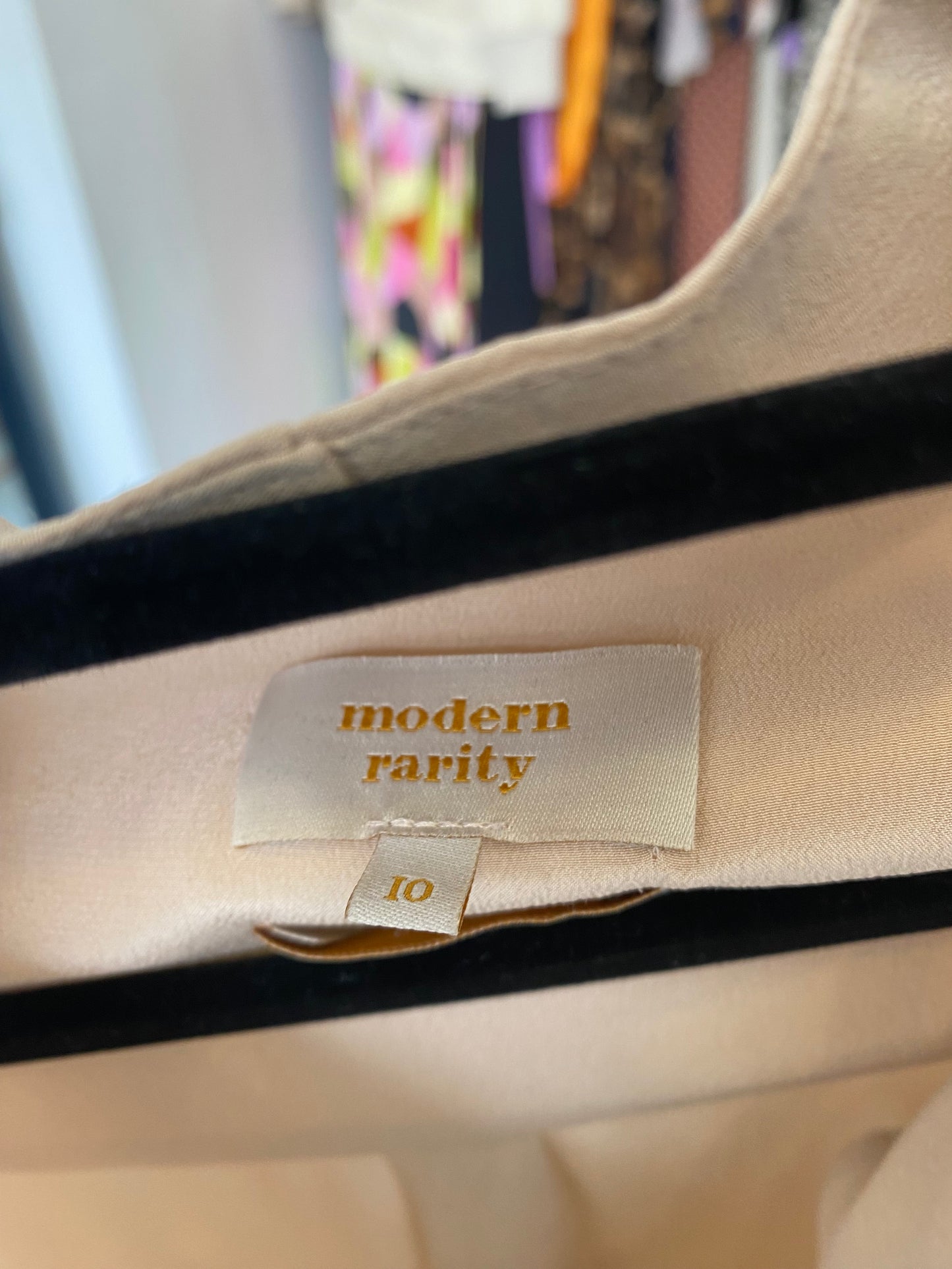 Modern Rarity 100% Silk Beige Dress Size 10