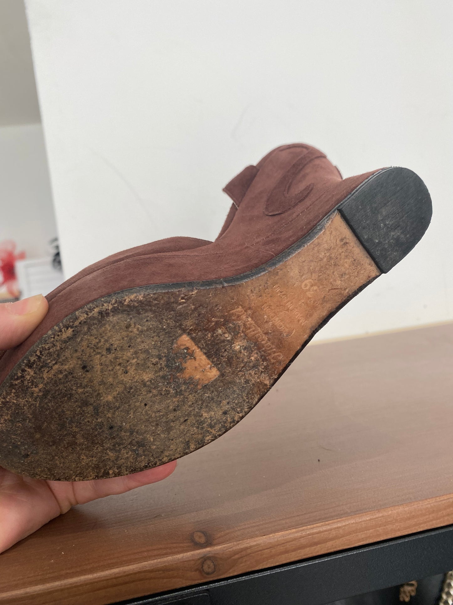 Terry de Havilland Margaux Bronze Wedge Heels with Box Size 6