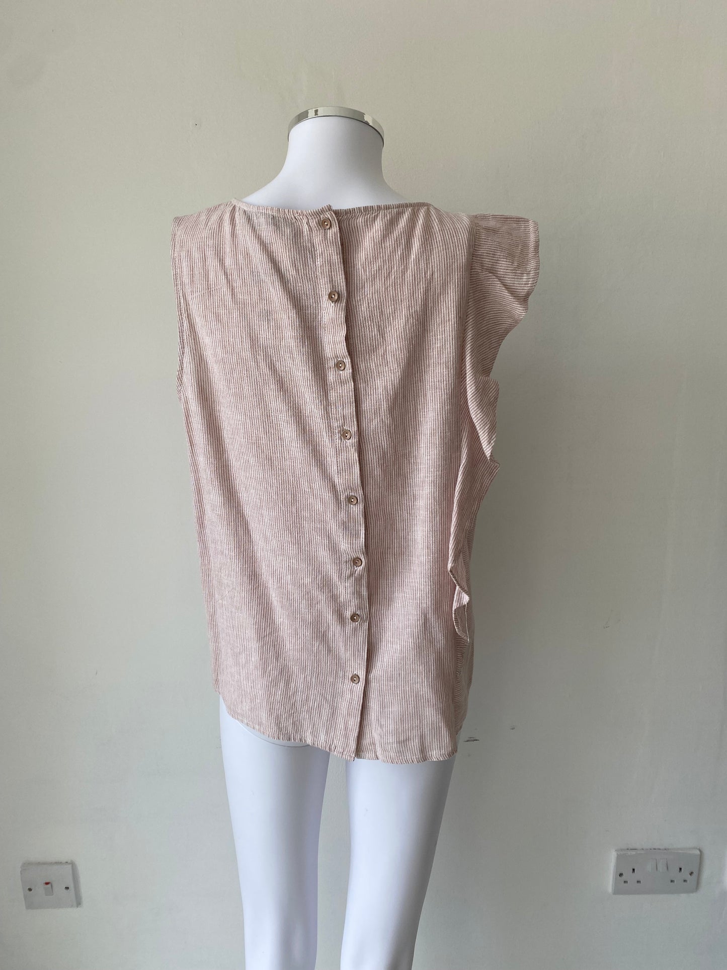Maison de Nimes Linen Striped Floaty Top Size 14