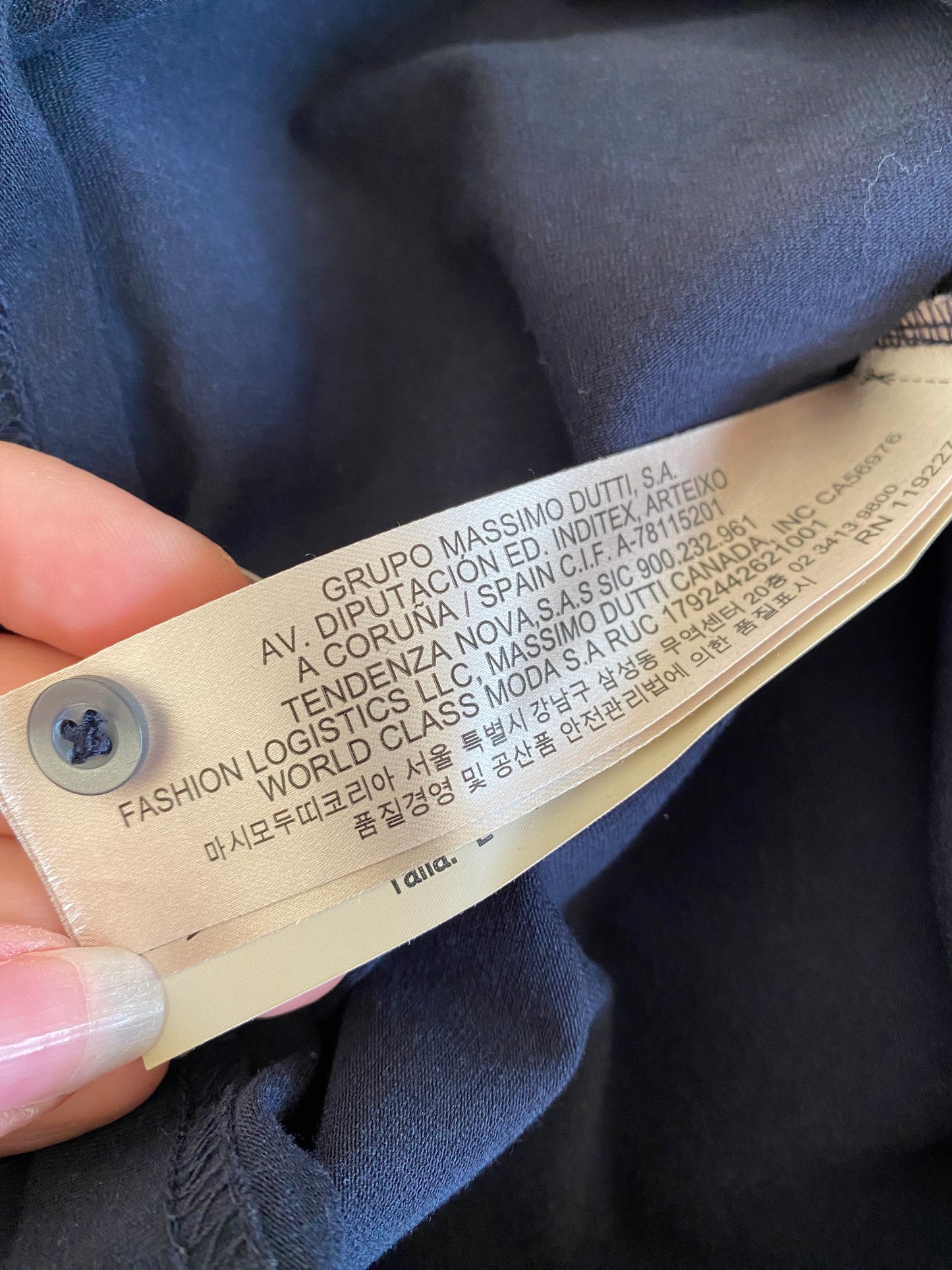 Massimo Dutti Navy Tshirt Size XL