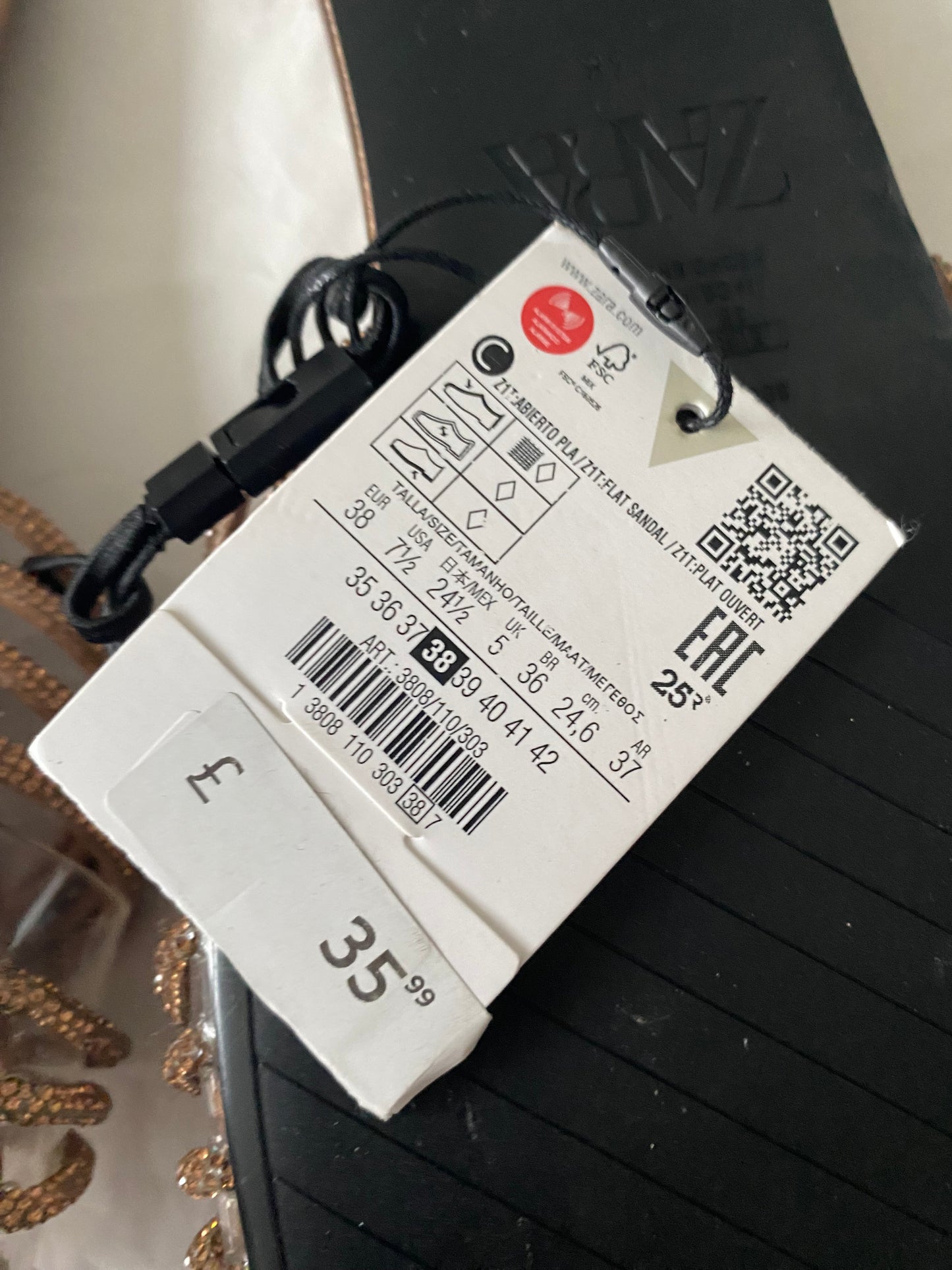 Zara bronze diamante sandals size 5