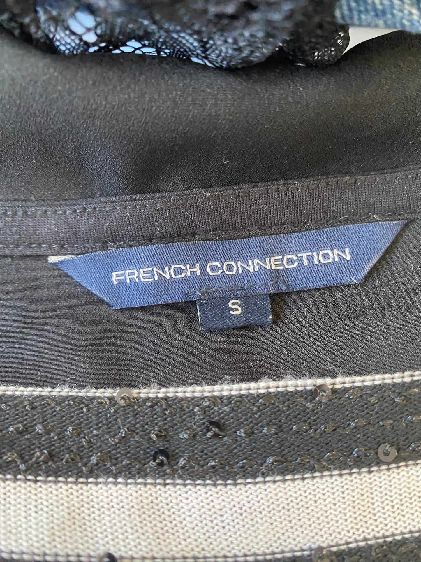 French Connection striped top with sequins size 8-10