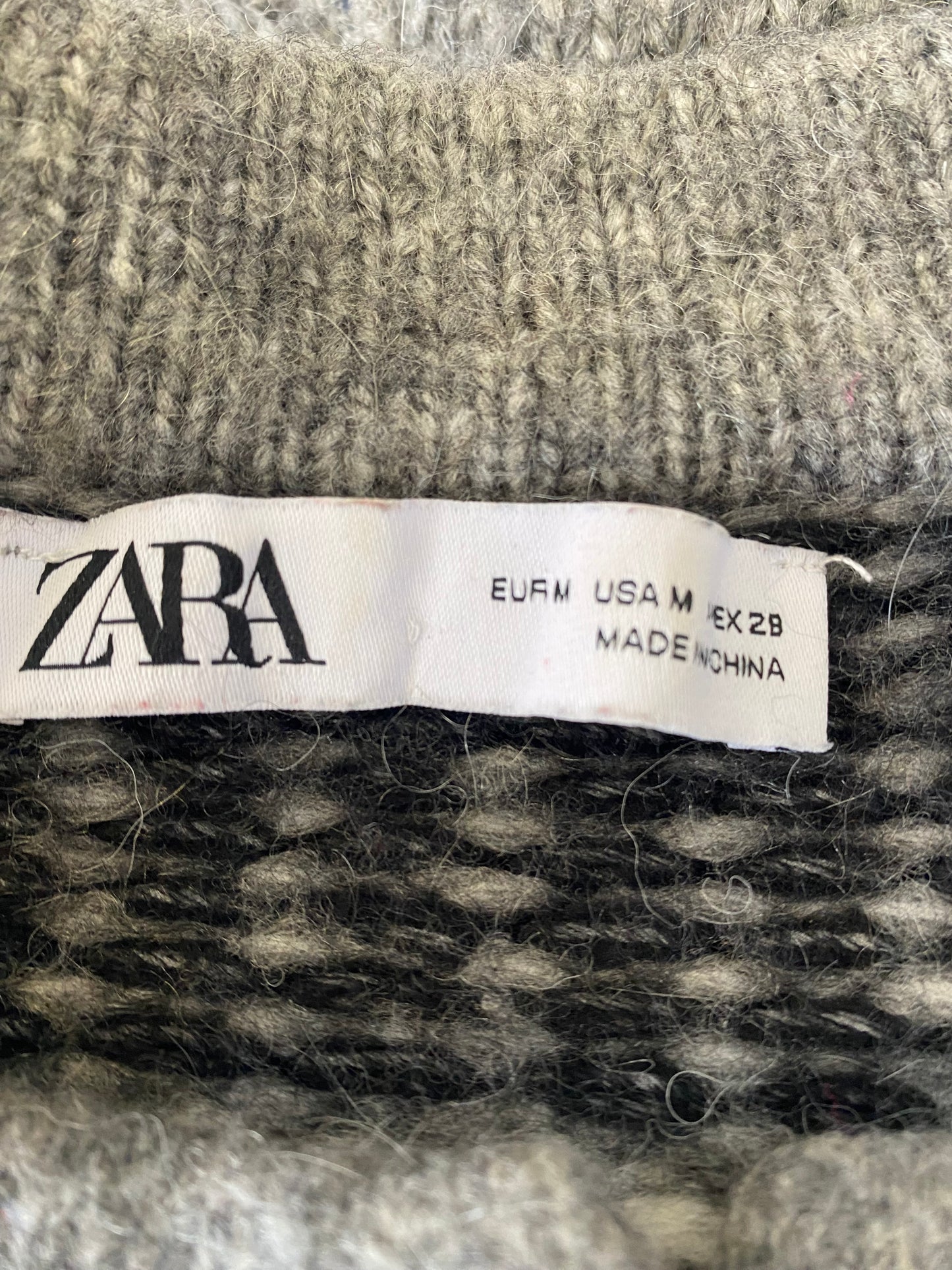 Zara grey fairisle jumper size 10
