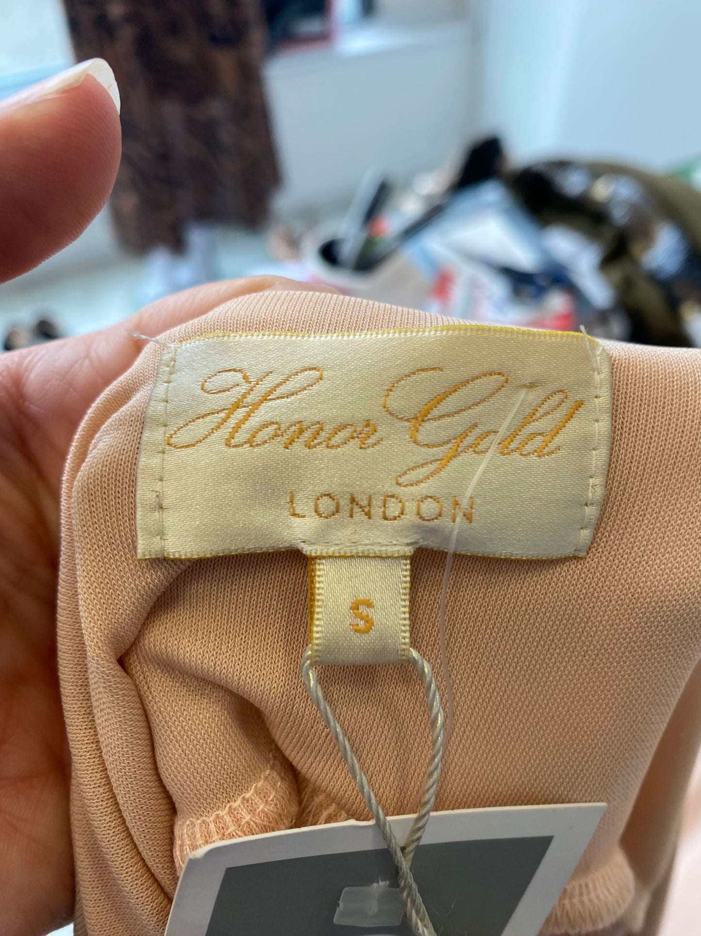 Honor Gold Beige Dress Size Small 8