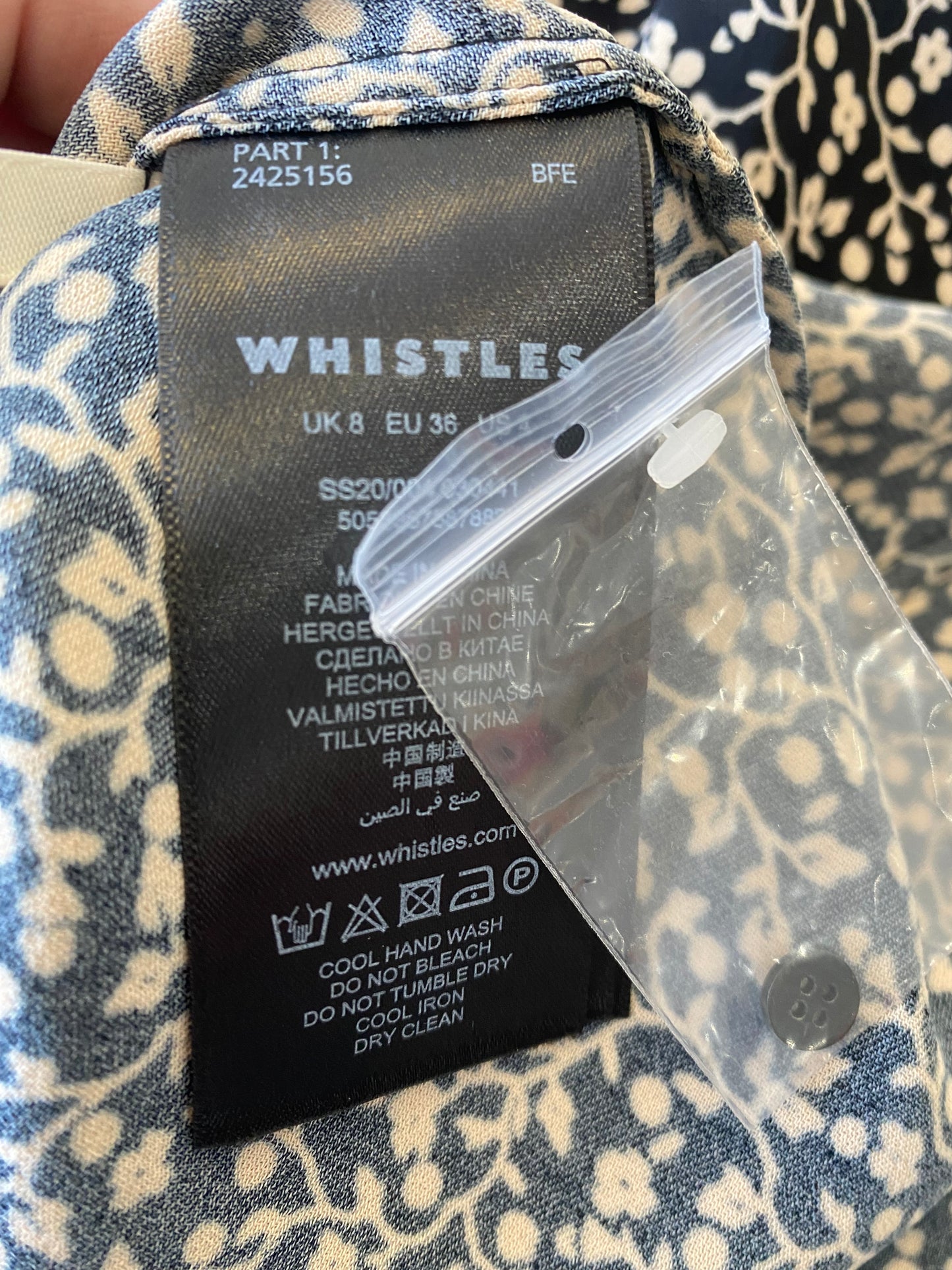 Whistles printed dress size 8