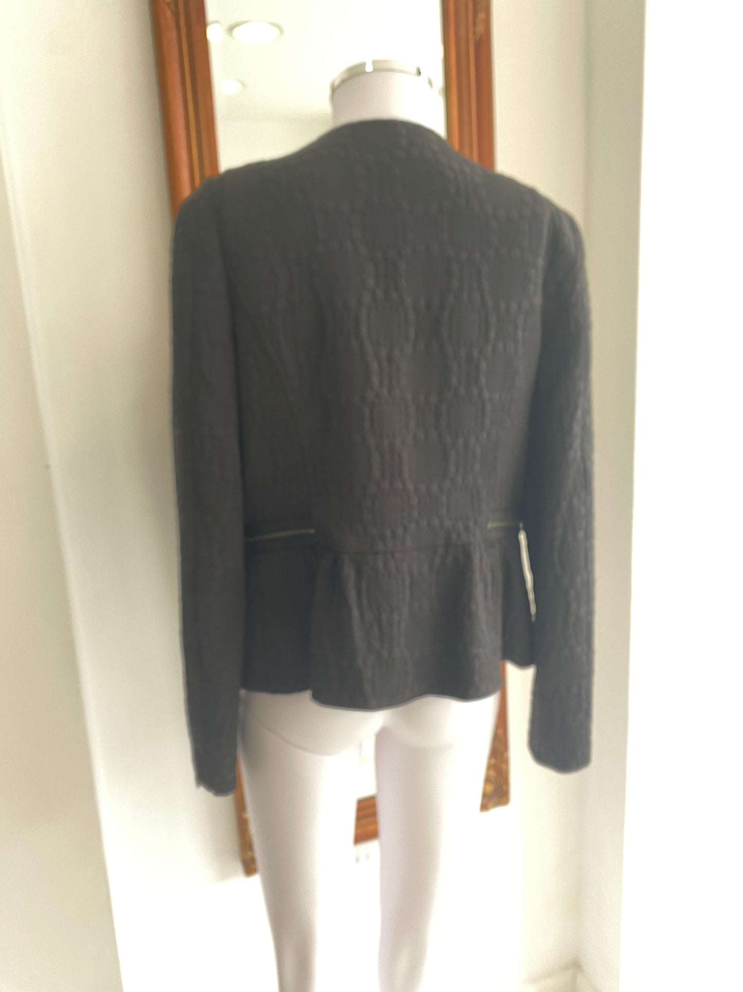 Mint Velvet Black Textured Jacket Size 10