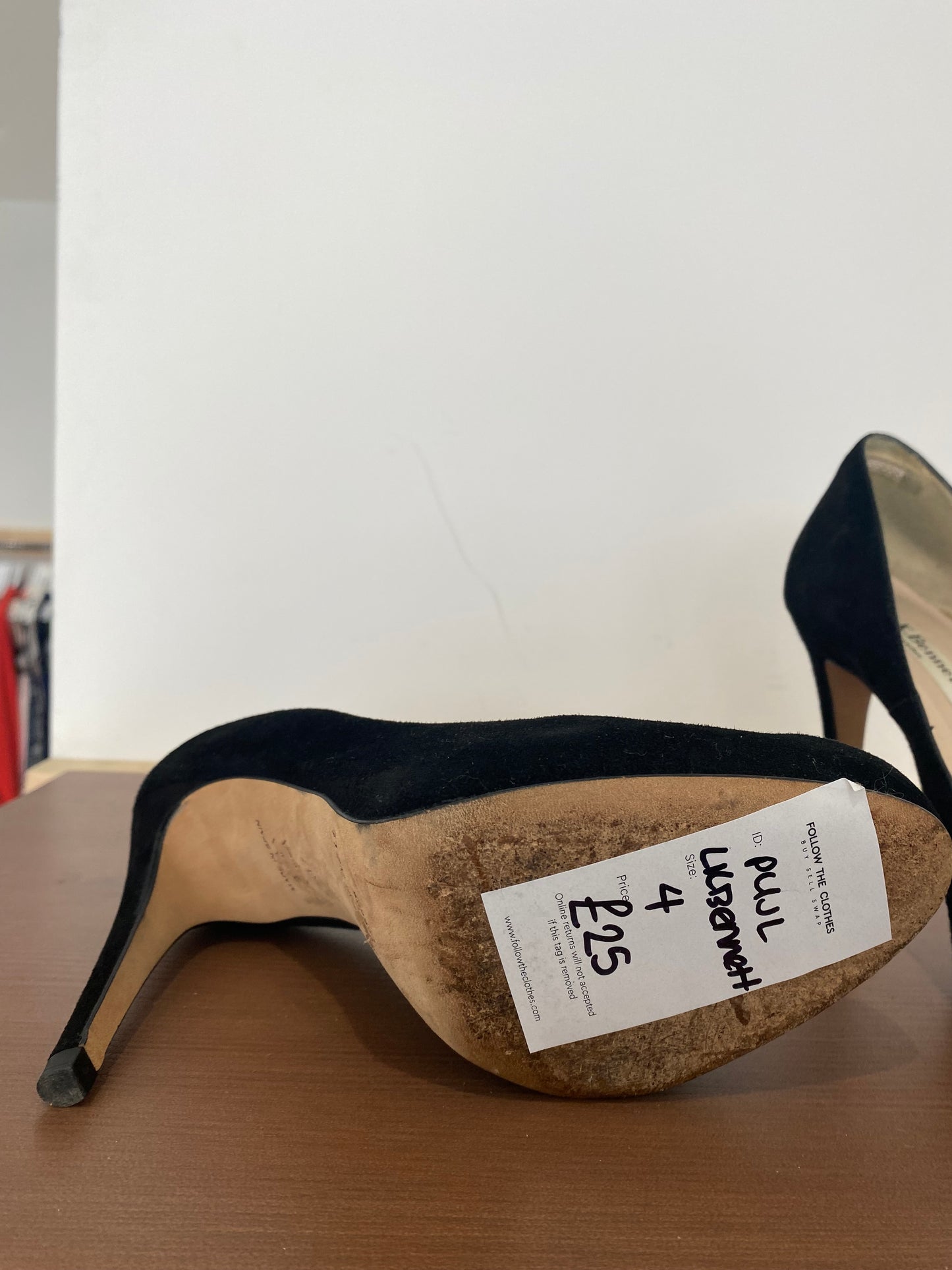 LK Bennett Black Suede Court Shoes Size 4