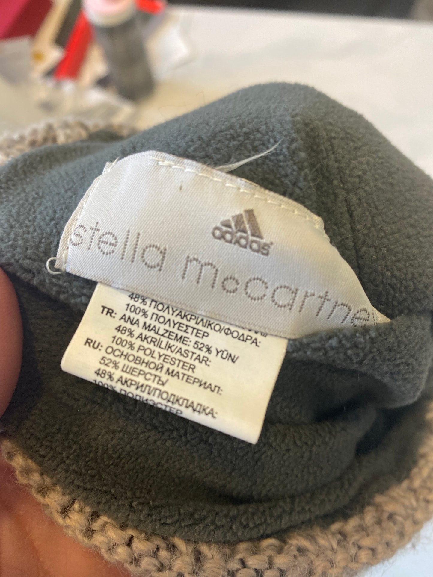 Stella McCartney x Adidas Grey Knit Bobble Hat