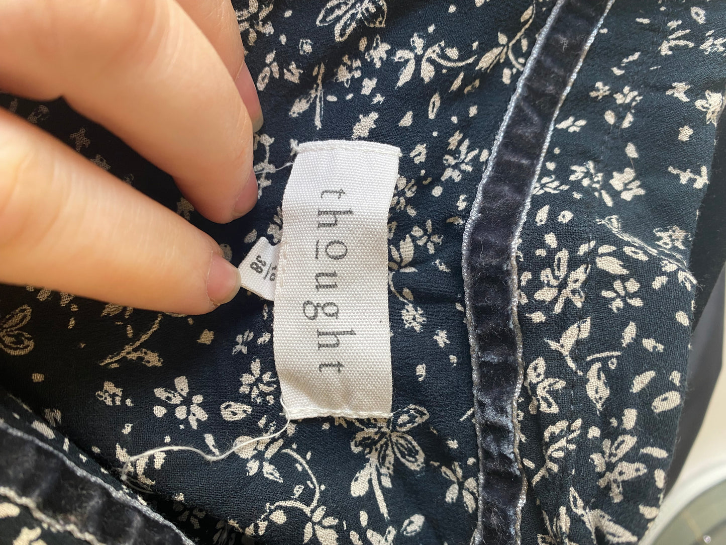 Thought Blue Floral Print Shirt Size 10