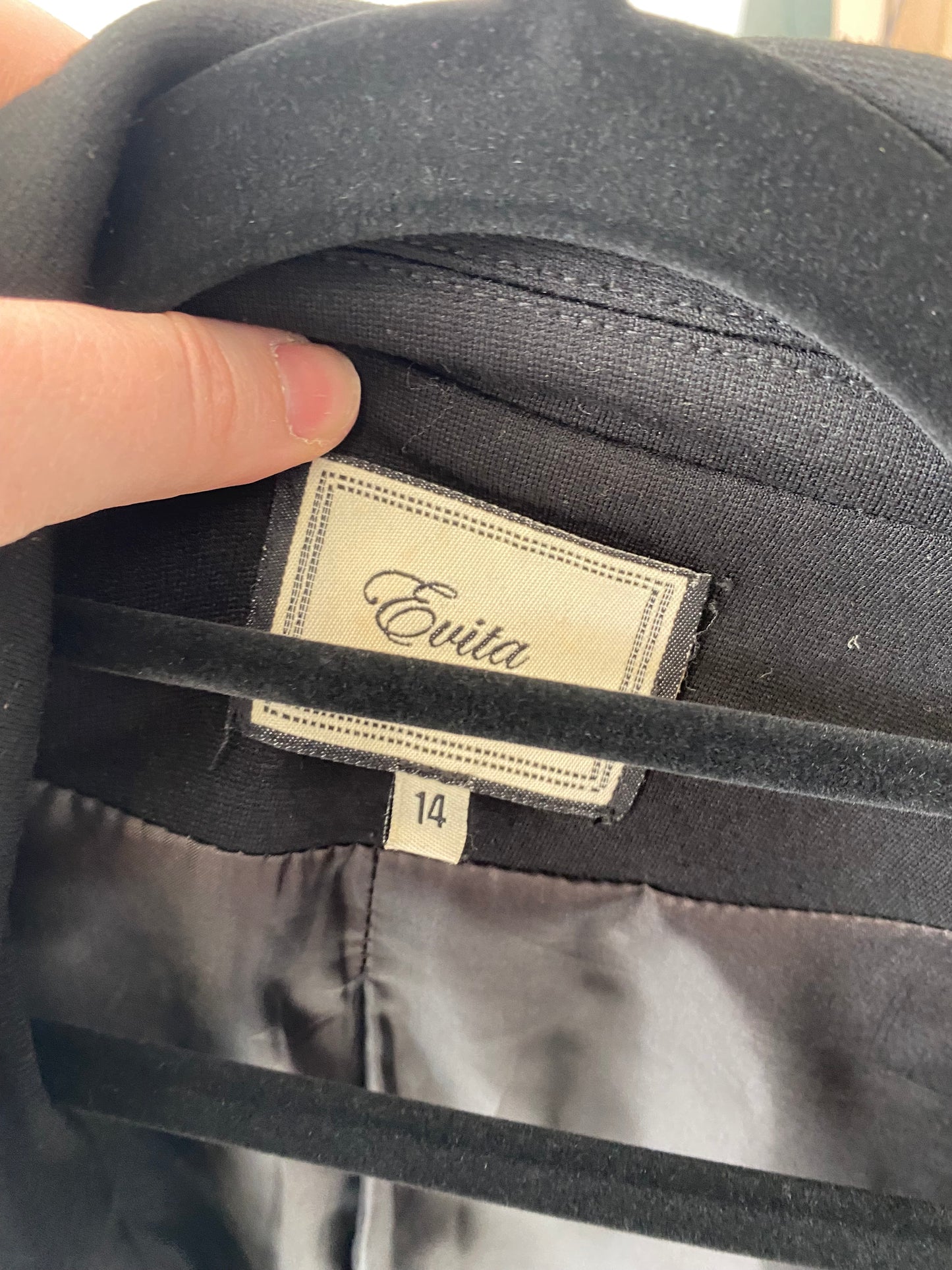 Evita Gold Black Jacket Size 14