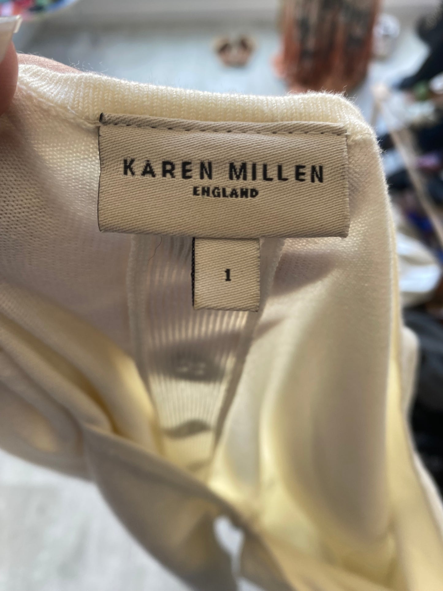 Karen Millen cream knit top size 8