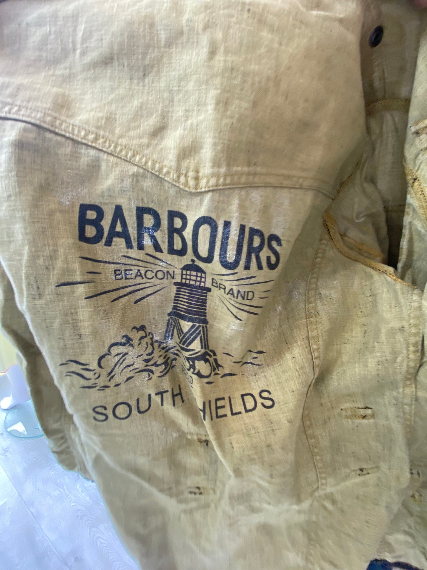 Barbour Black Distressed Waxed Jacket Size 10