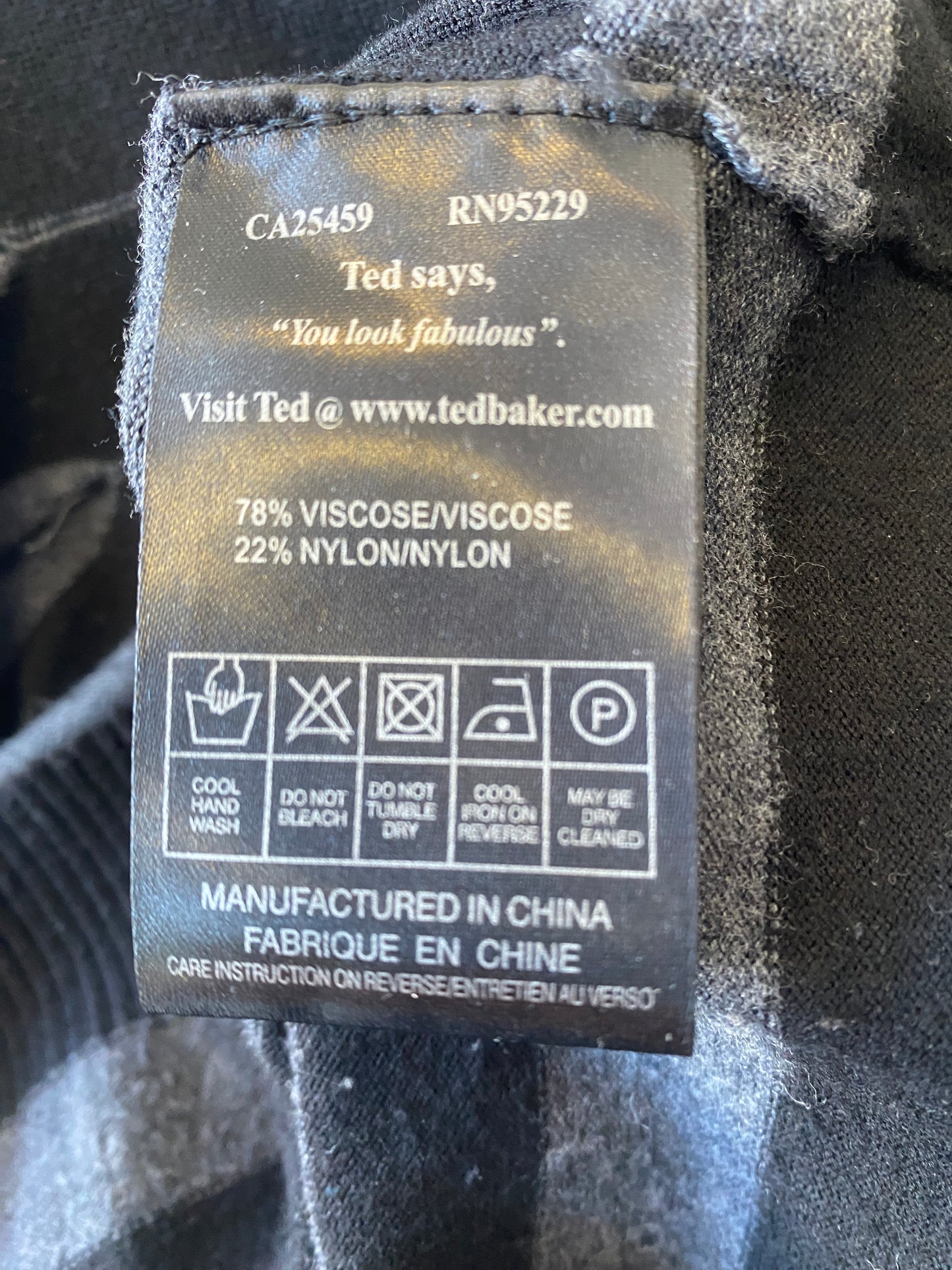 Ted Baker black and grey knitted dress size 8