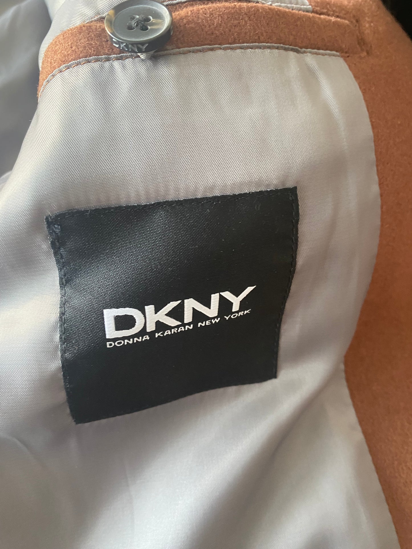 DKNY Brown Wool Blend Coat Size 10