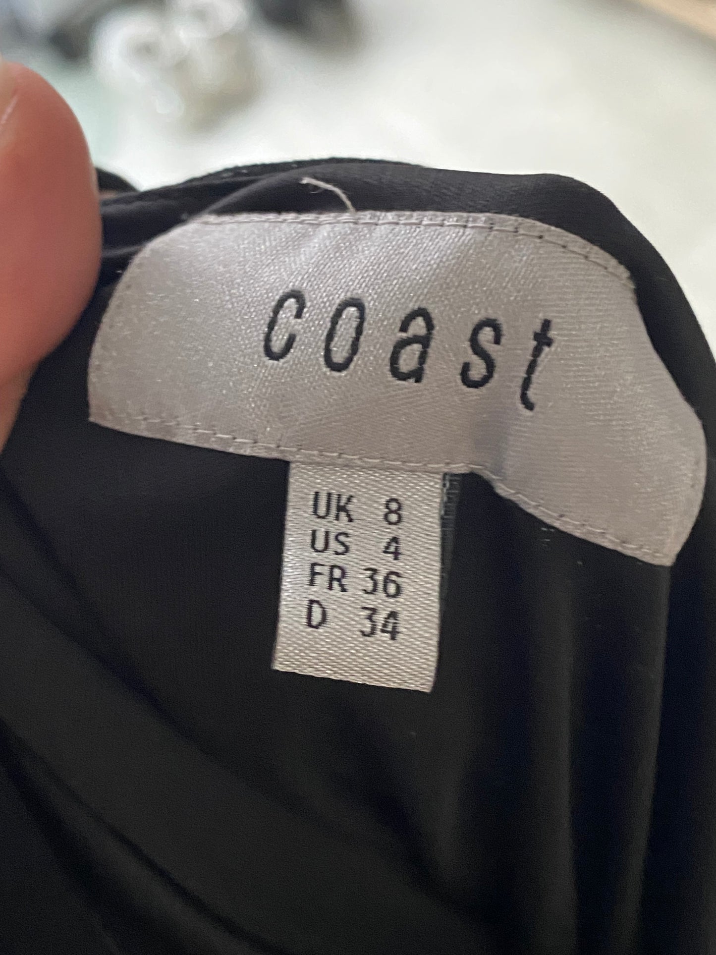 Coast Black Cold Shoulder Floaty Top Size 8