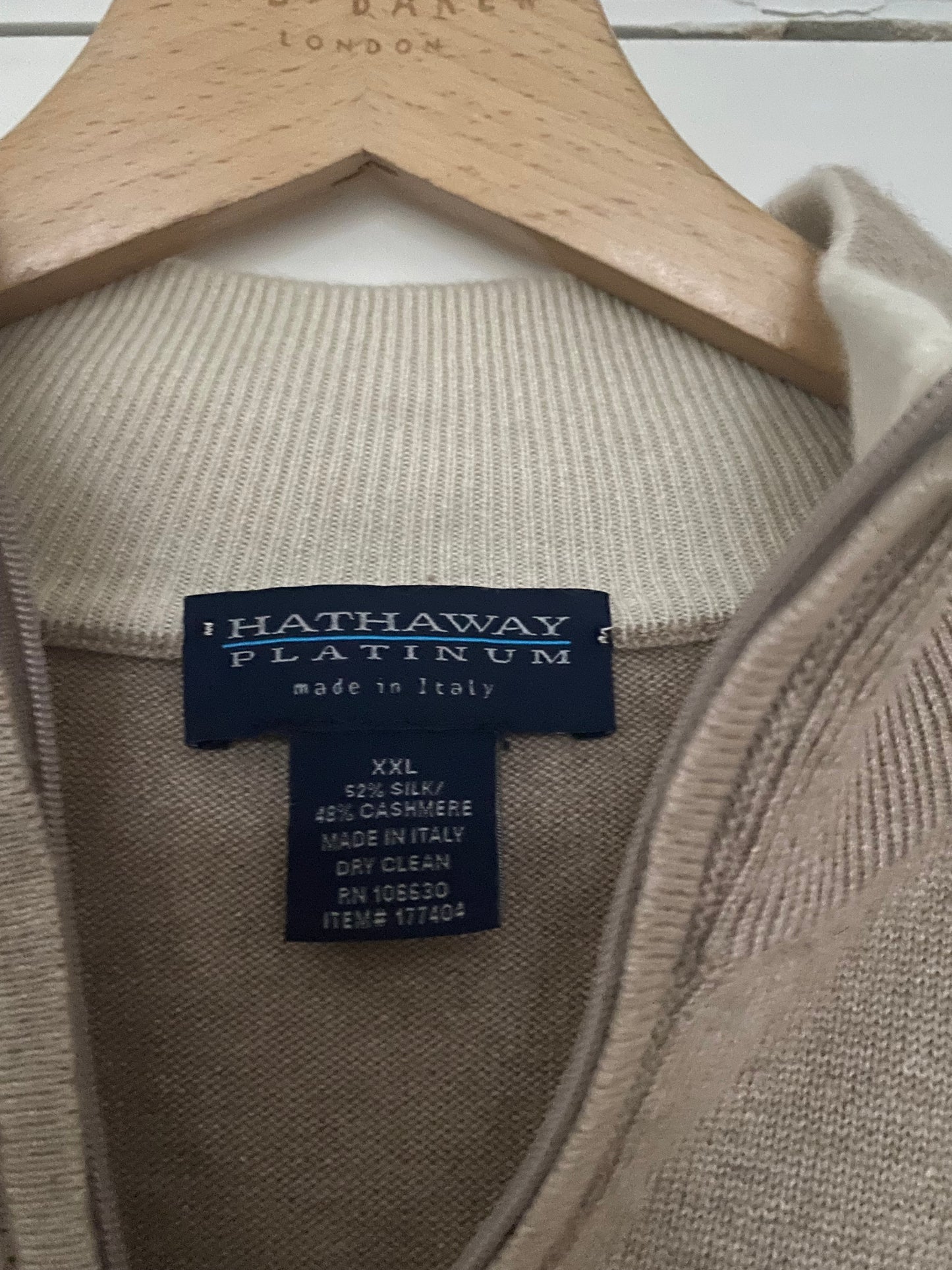 Hathaway Platinum Silk and Cashmere Jumper Size XXL