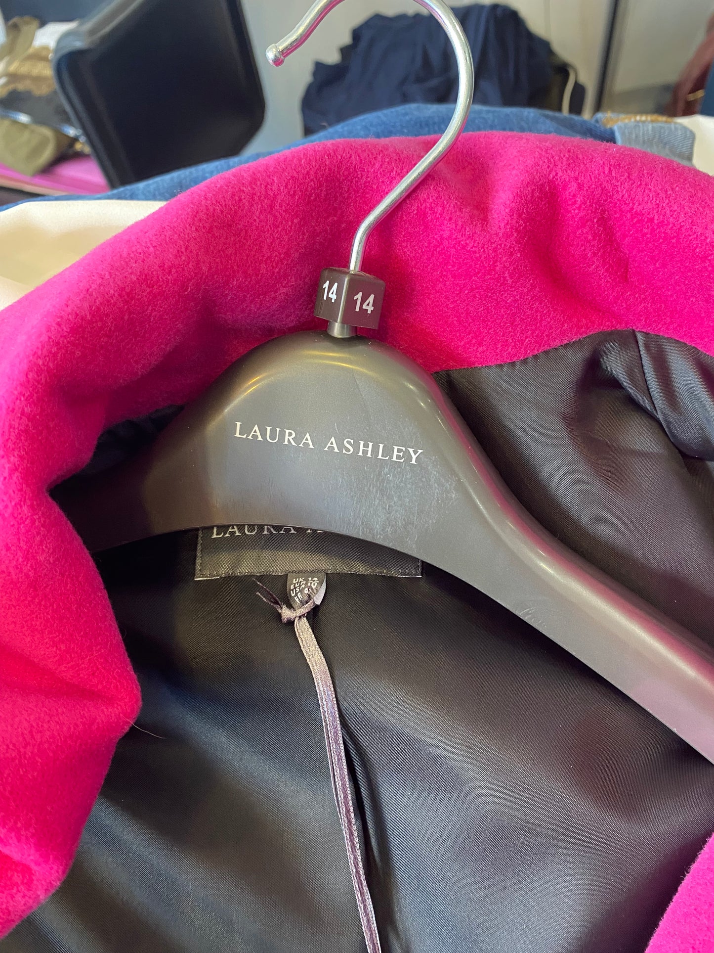 Laura Ashley Pink Wool and Cashmere Coat Size 14
