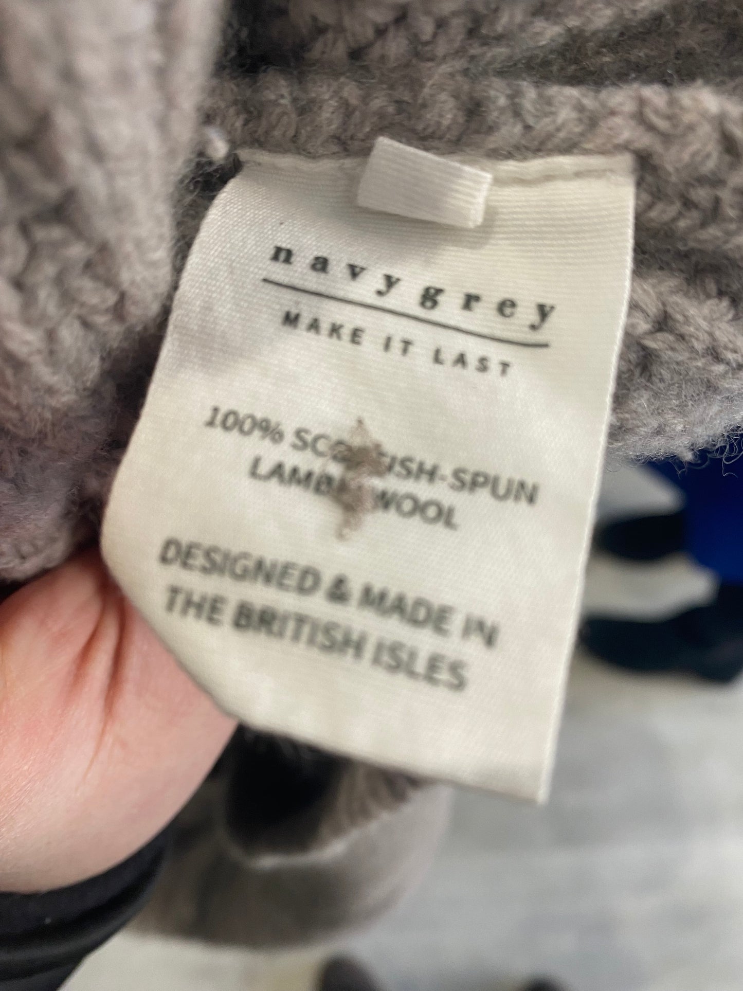 Navygrey Grey Cardigan 100% Wool