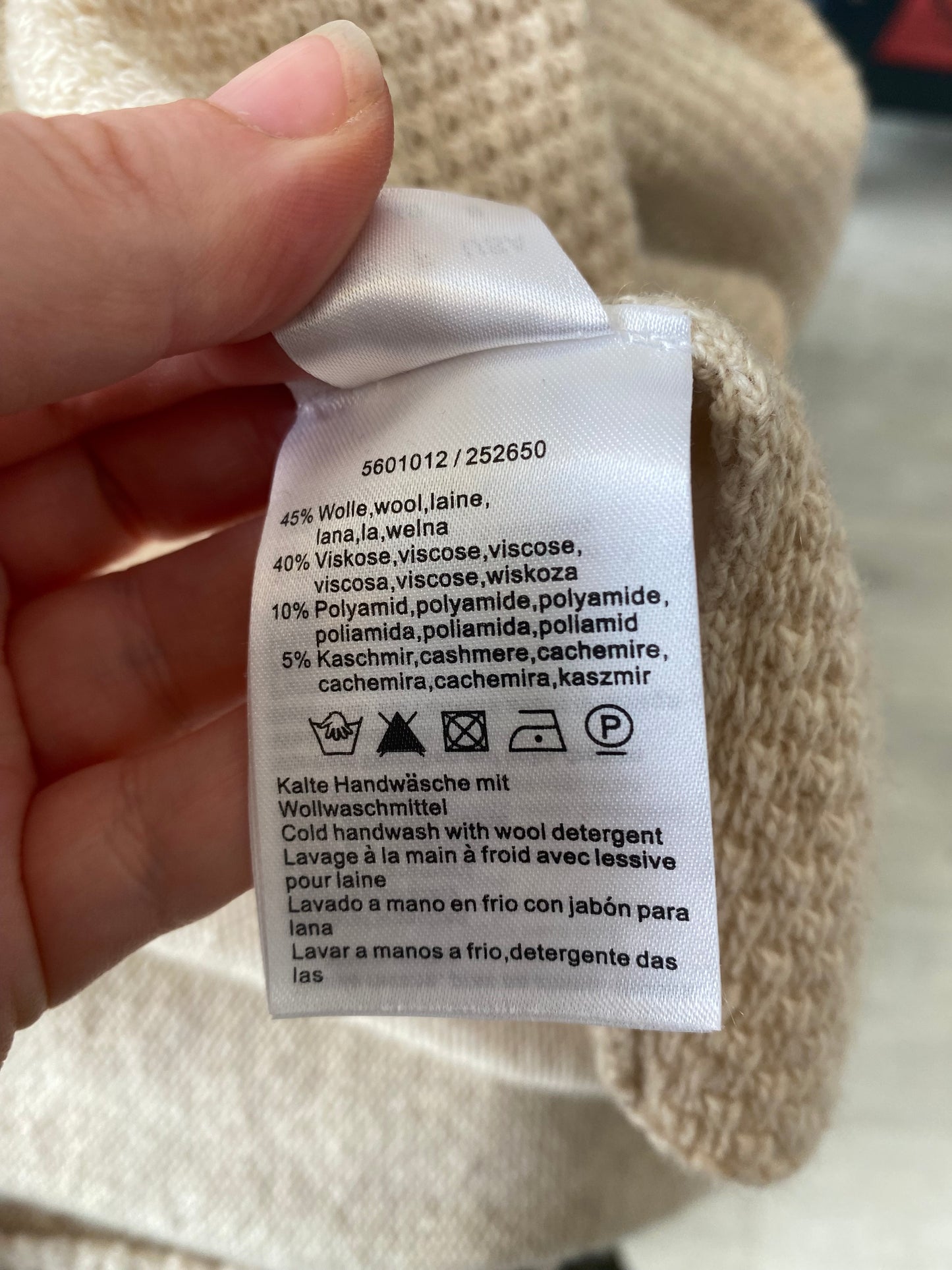 Set Clothing Wool and Cashmere blend Waterfall Cardigan Beige Size 12