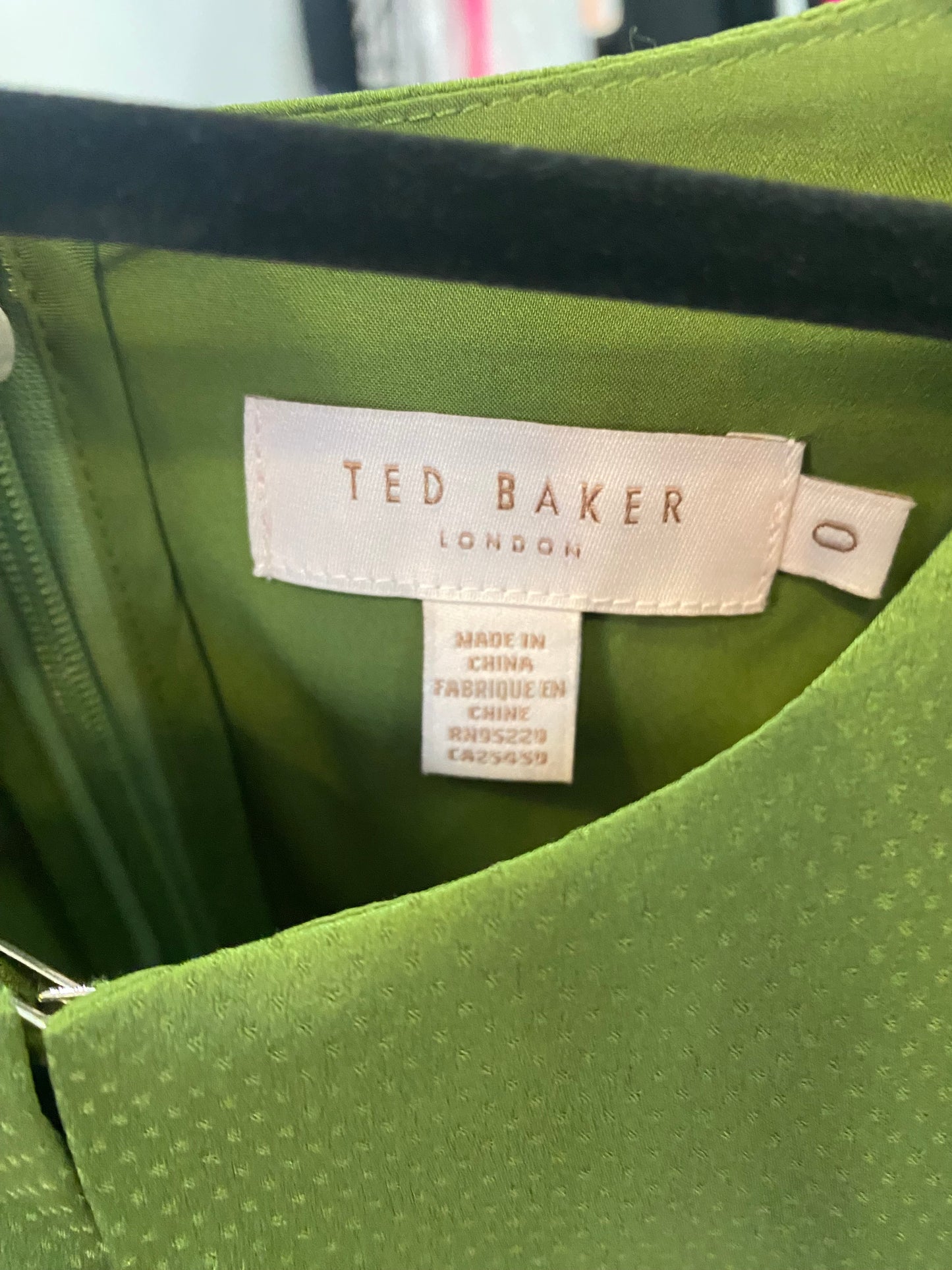 Ted Baker Green Spot Print Dress Size 6