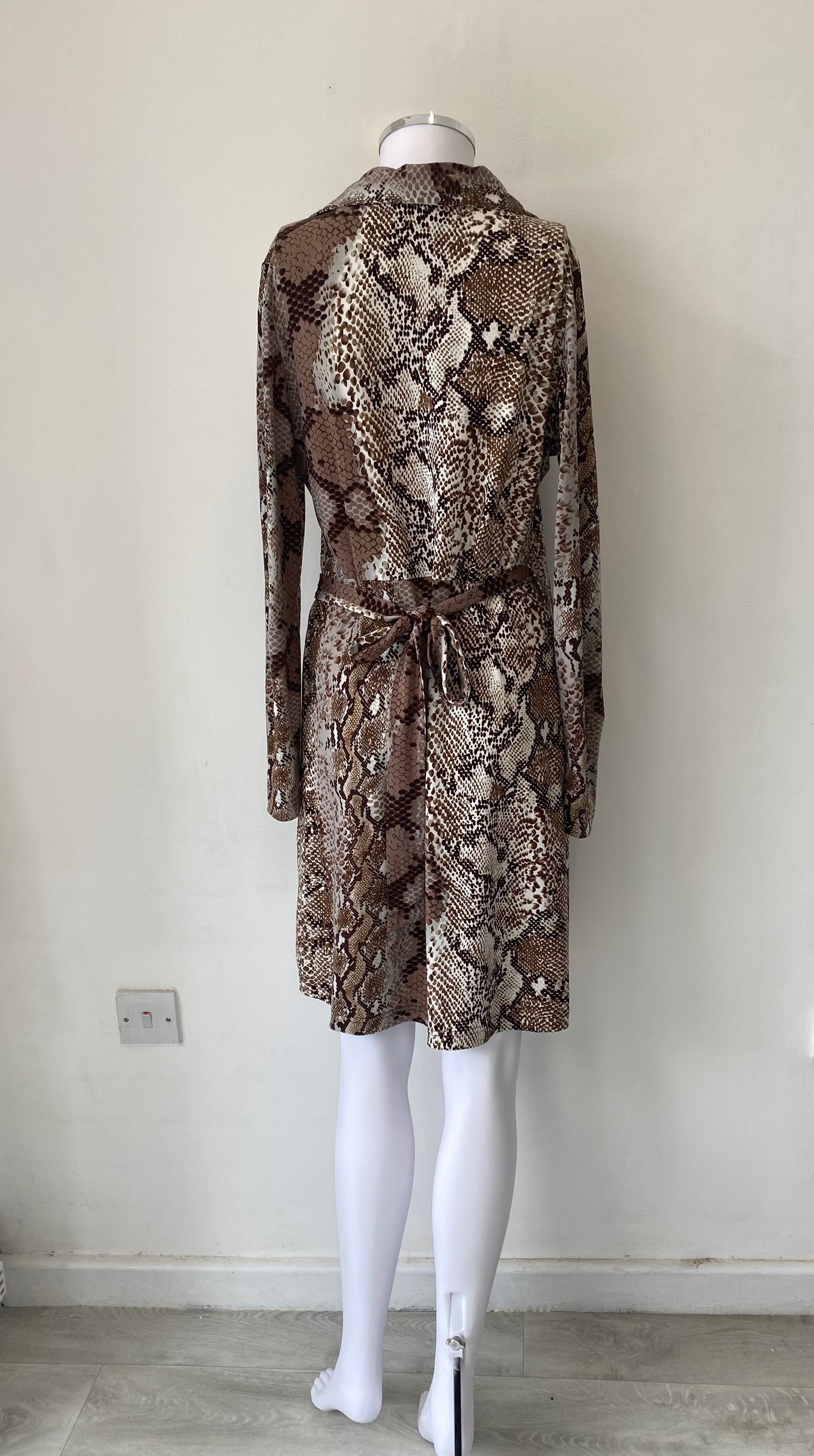 BCBG Maxazria Snake Print Wrap Dress Size 8-10