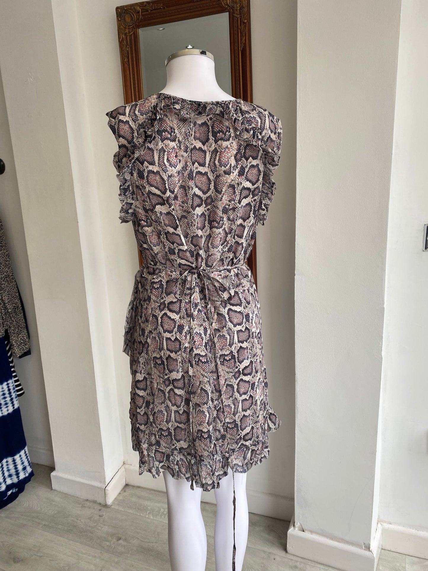 All Saints Snake Print Wrap Dress Size Medium 10-12