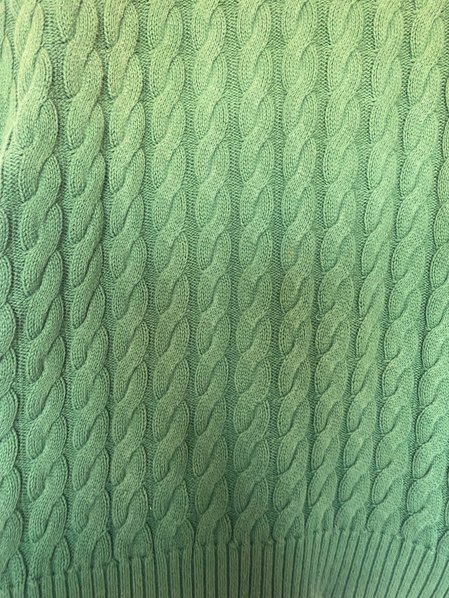 Joules 100% cotton green cable knit jumper size XL