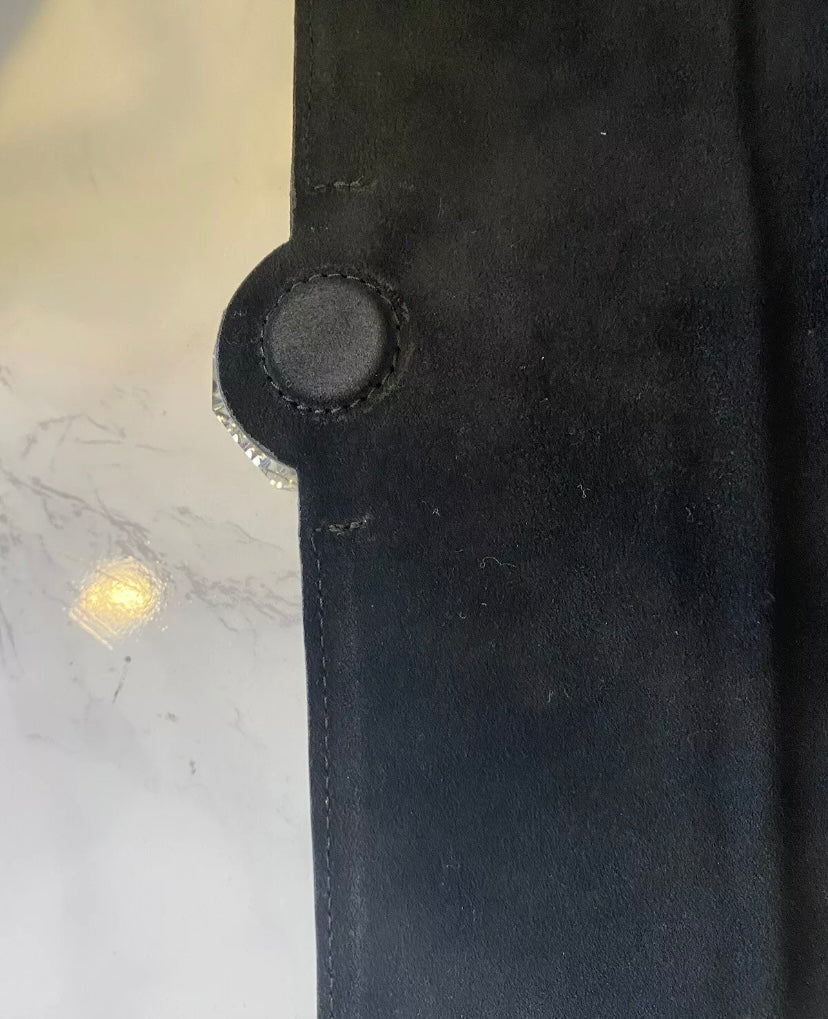 LK Bennett Black Leather and Faux Fur Clutch Handbag